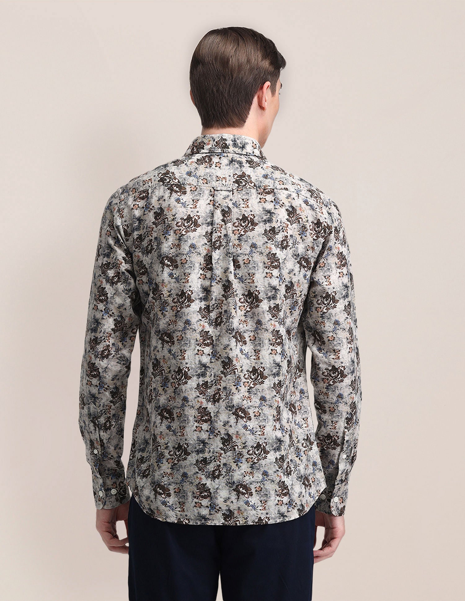 Tailored Fit Printed Shirt Brown - U.S. Polo Assn. India | Large