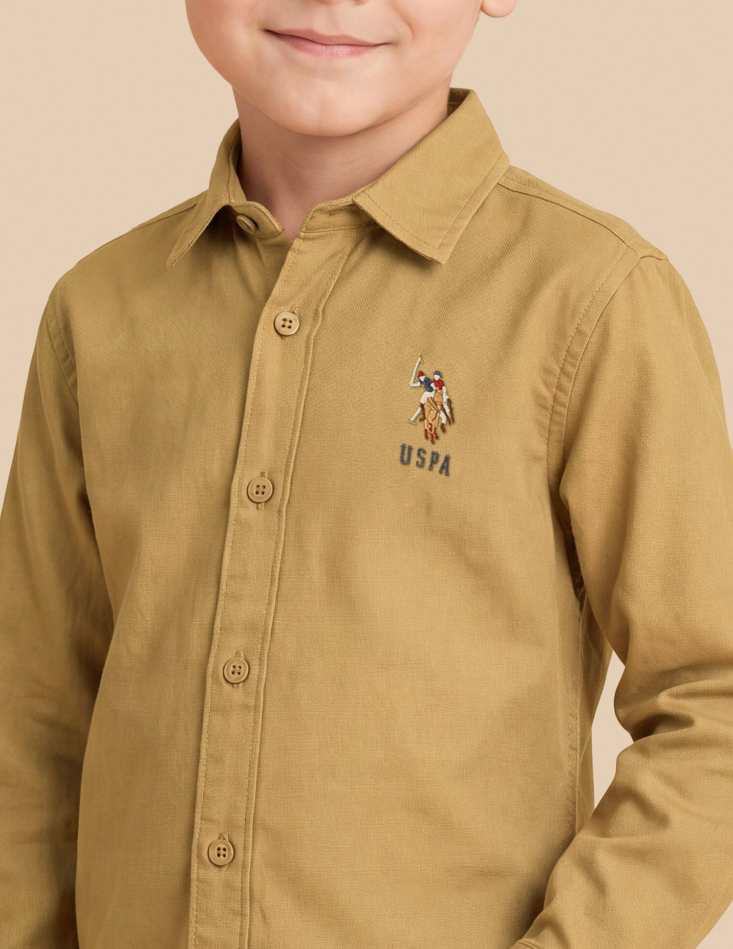 Solid Twill Shirt Khaki - U.S. Polo Assn. India | Large