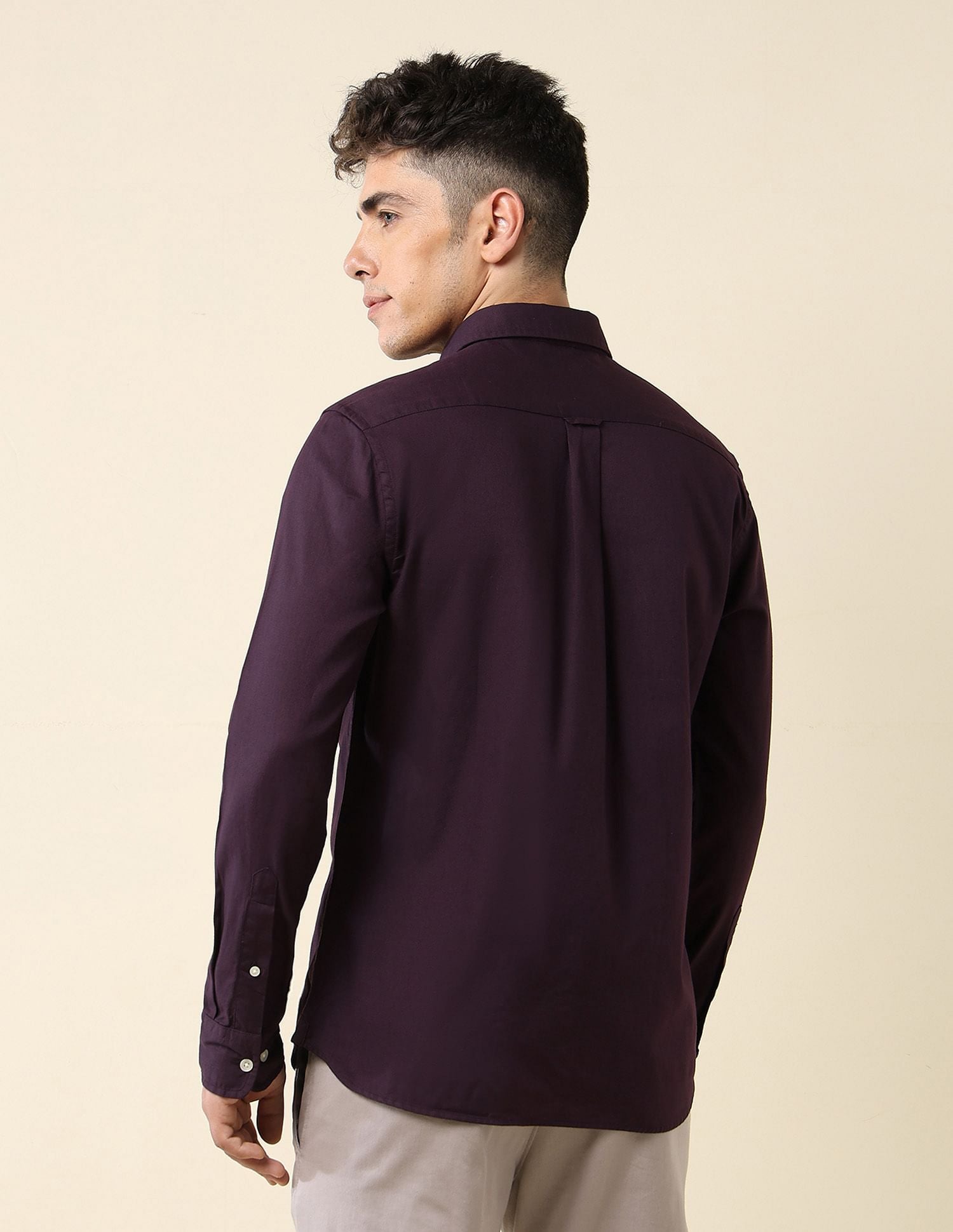 Tailored Fit Dobby Shirt Wine - U.S. Polo Assn. India | Large