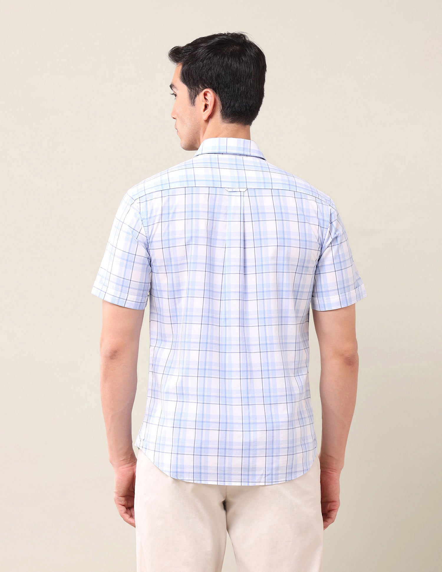 Plaid Checked Tailored Fit Shirt Light Blue - U.S. Polo Assn. India | Large
