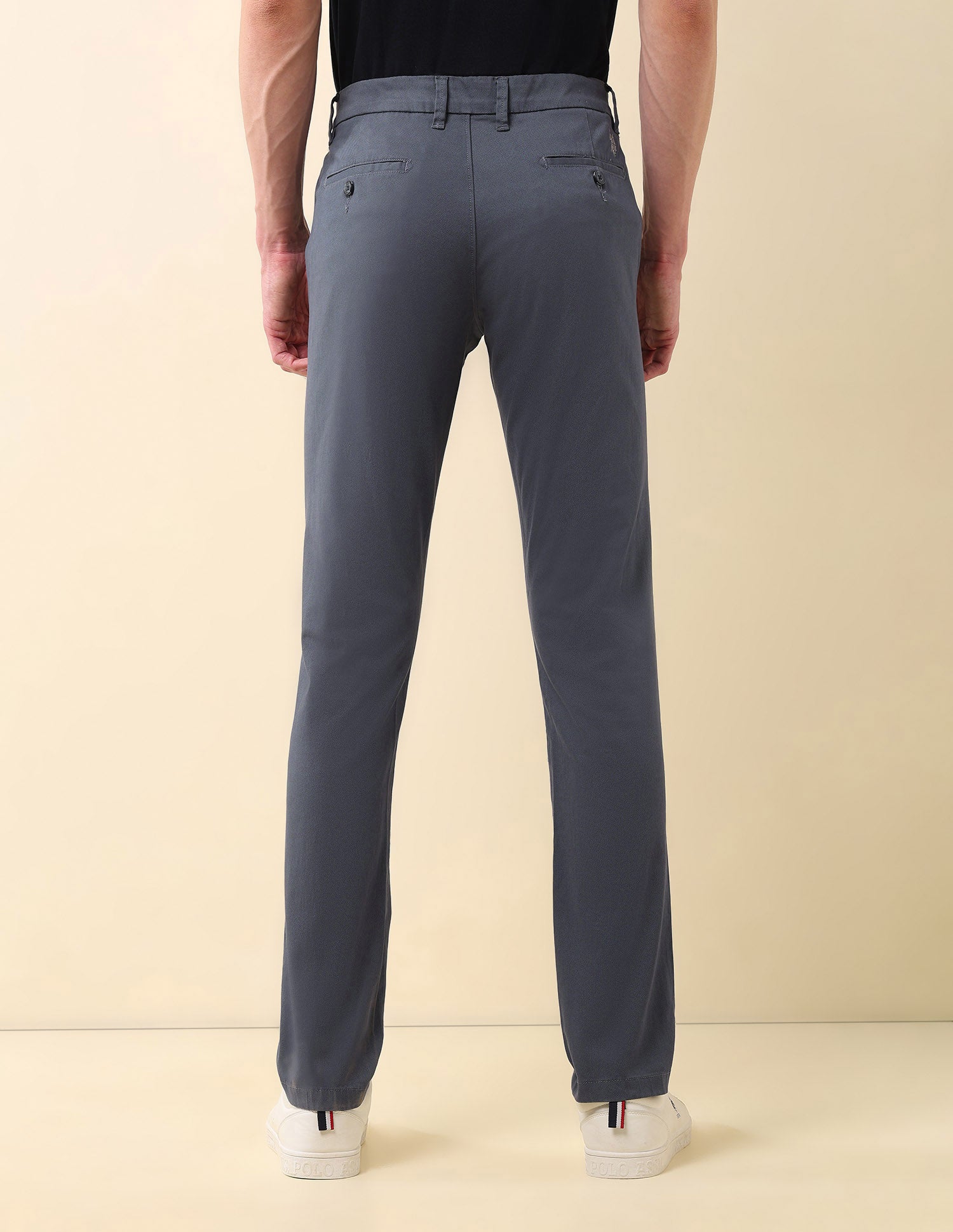 Denver Slim Fit Twill Trousers Blue - U.S. Polo Assn. India | Large