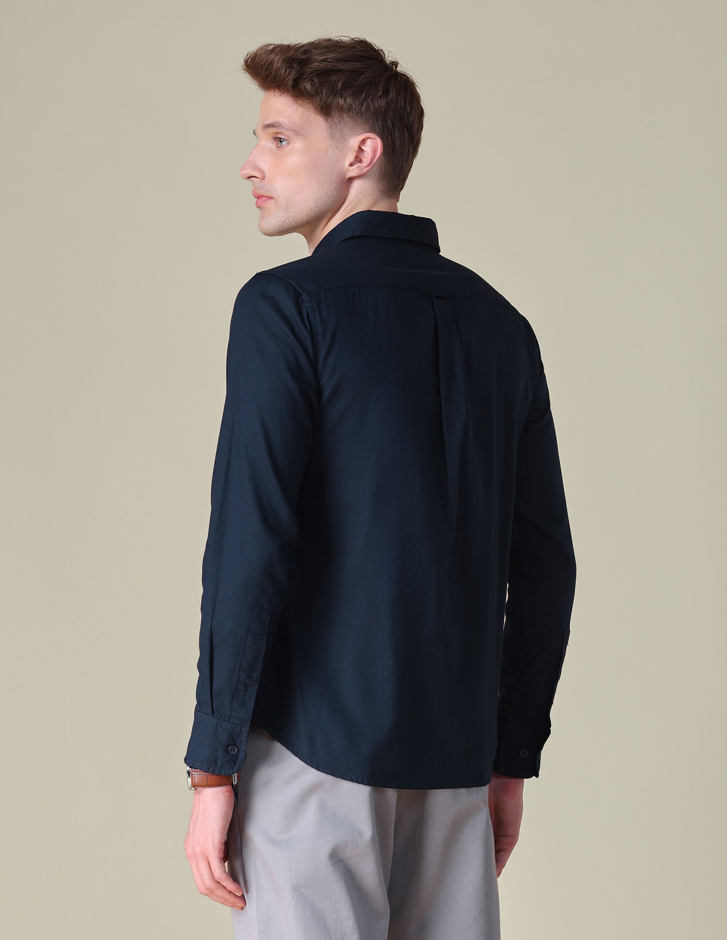 Dobby Tailored Fit Shirt Navy - U.S. POLO ASSN. | Large