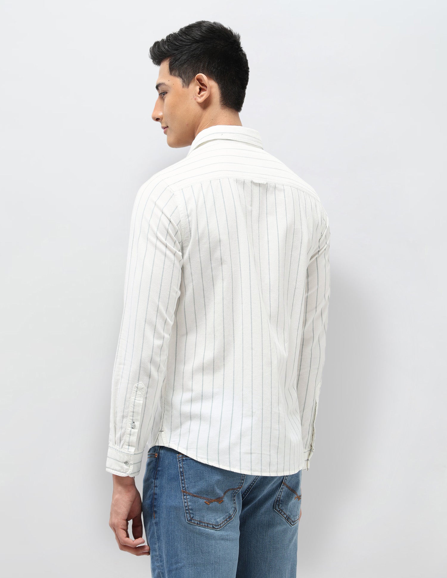 Corduroy Vertical Striped Shirt Ecru - U.S. POLO ASSN. | Large