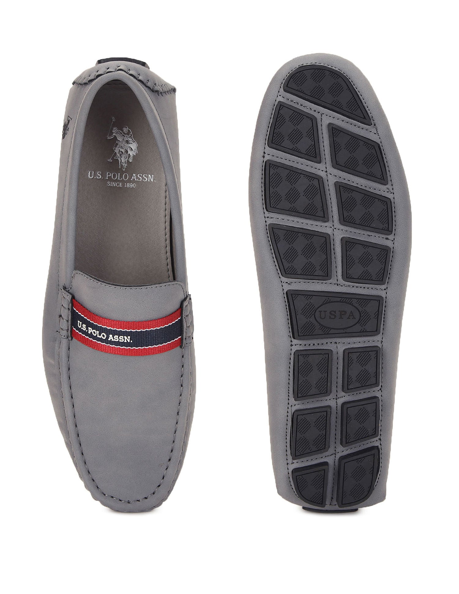 Round Toe Textured Perez 2.0 Shoes Grey - U.S. Polo Assn. India | Large