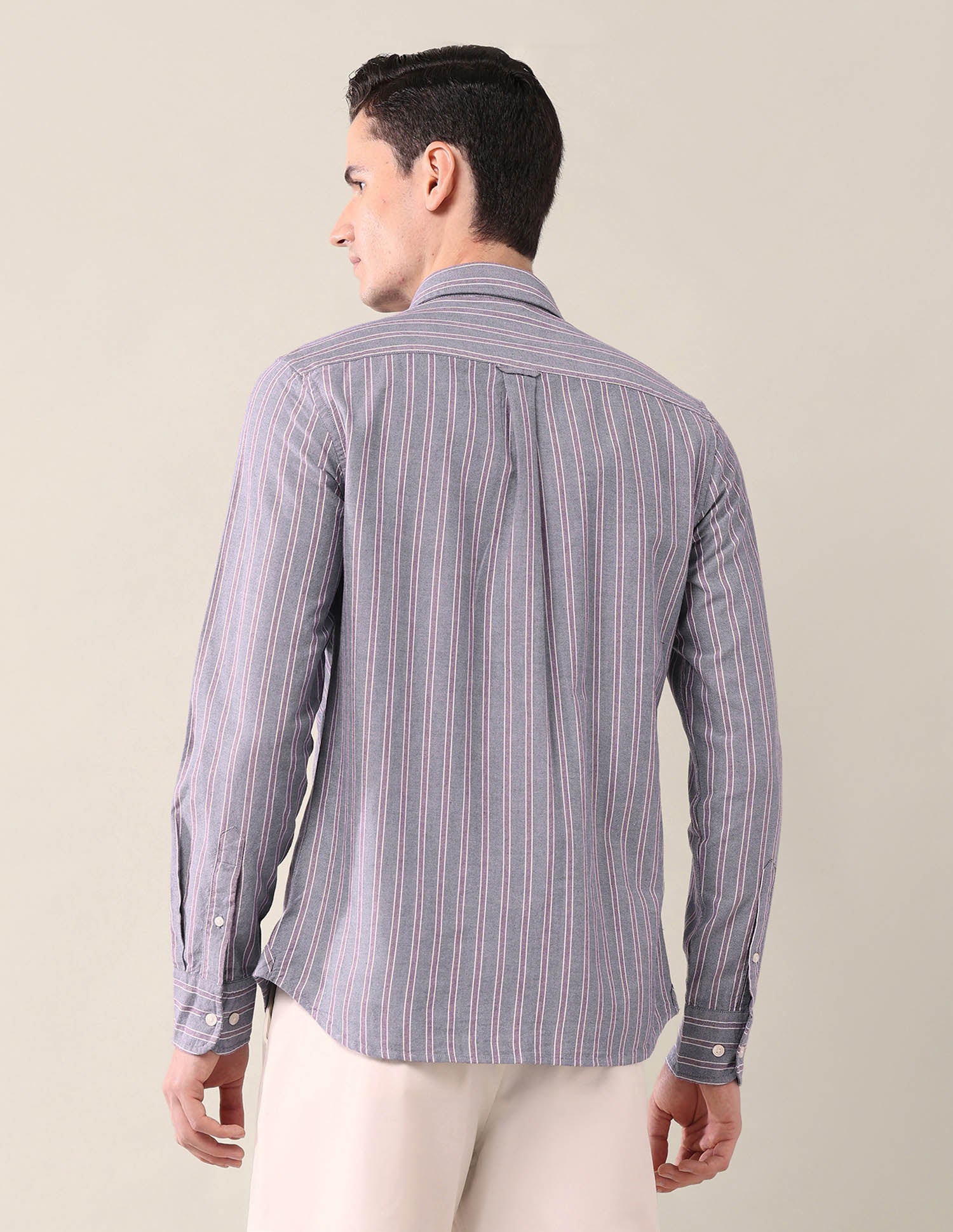 Vertical Striped Tailored Fit Shirt Navy - U.S. Polo Assn. India | Large