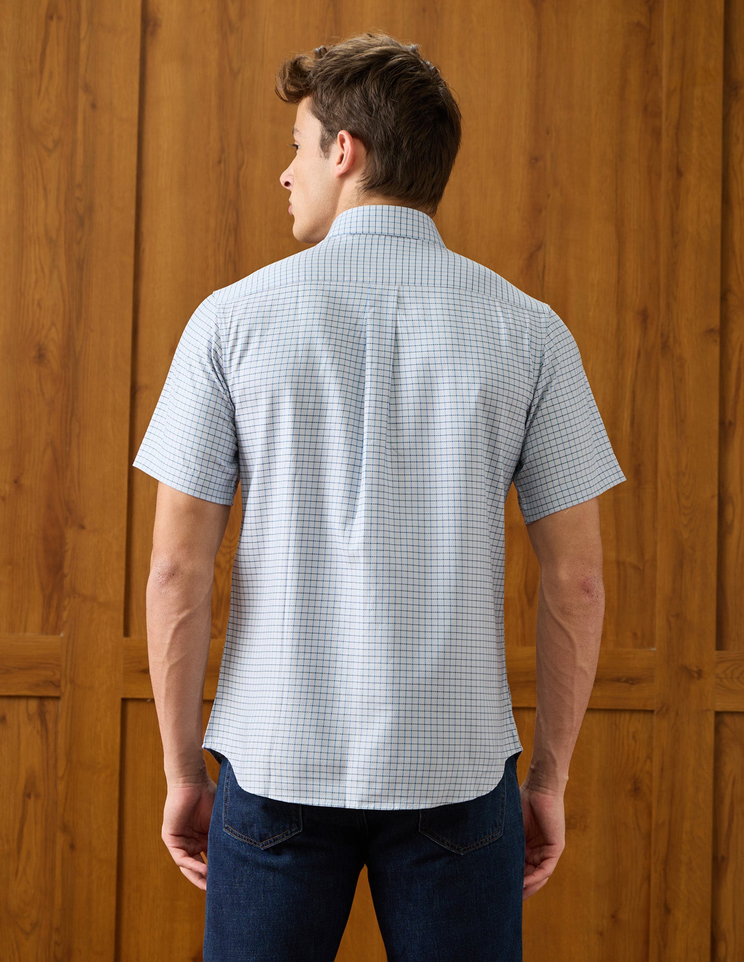 Graph Checked Twill Shirt Blue - U.S. Polo Assn. India | Large