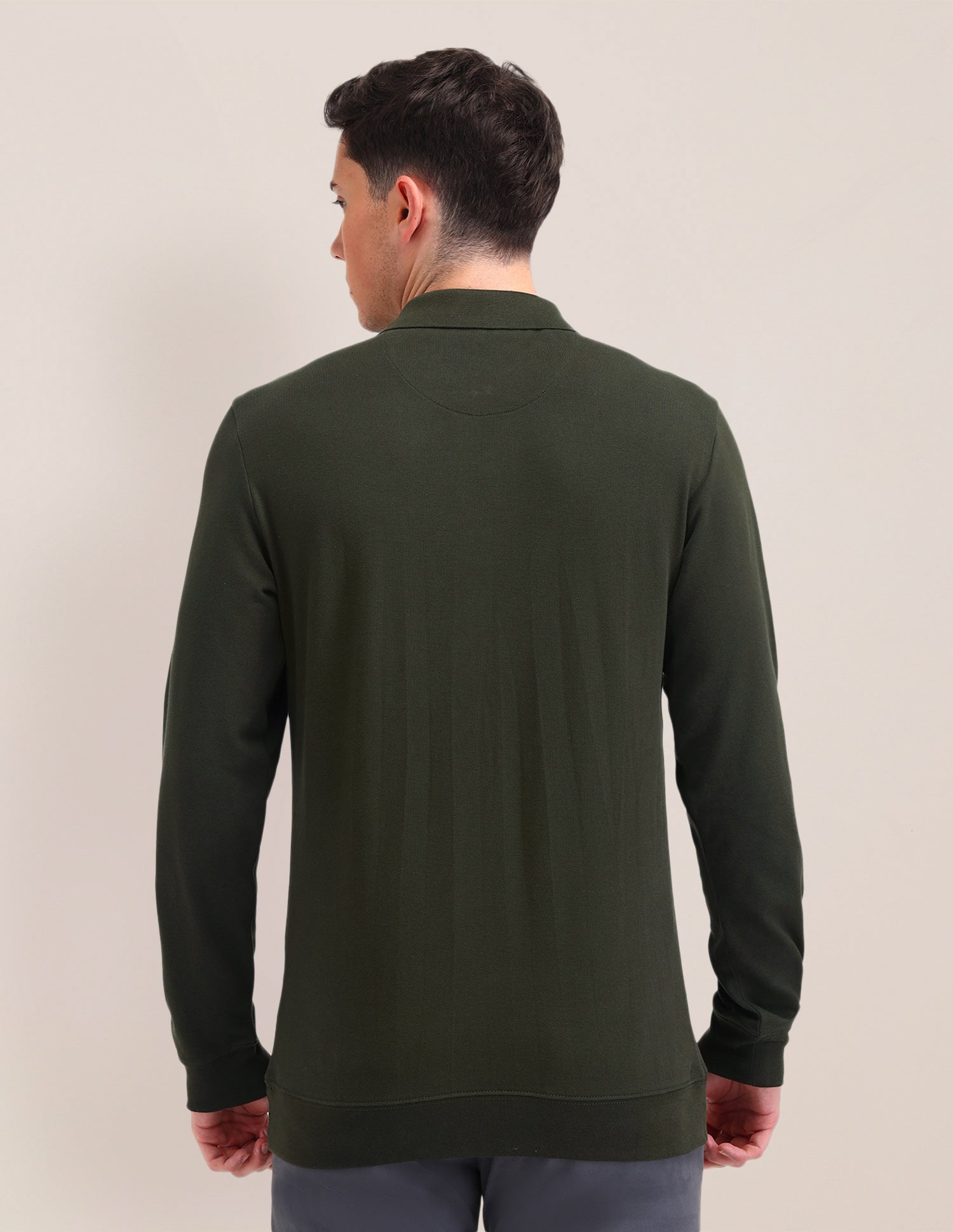 Solid Pattern Slim Fit Polo Shirt Olive - U.S. POLO ASSN. | Large