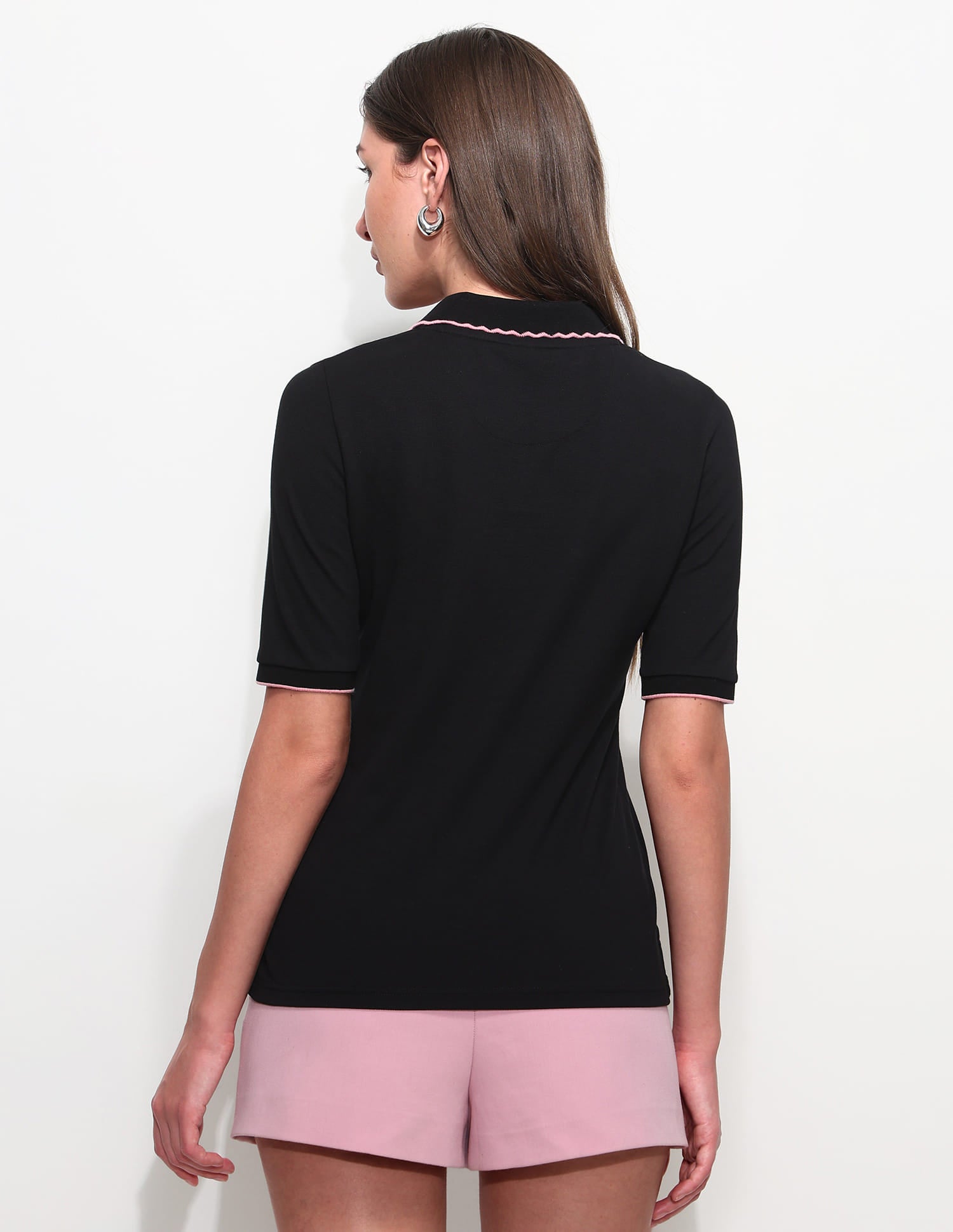 Regular Fit Textured Polo Shirt Black - U.S. Polo Assn. India | Large