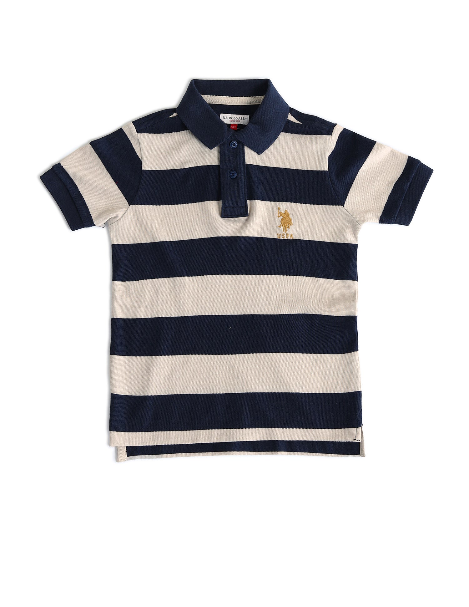 Boys Horizontal Striped Regular Fit Polo Shirts Navy - U.S. POLO ASSN. | Large