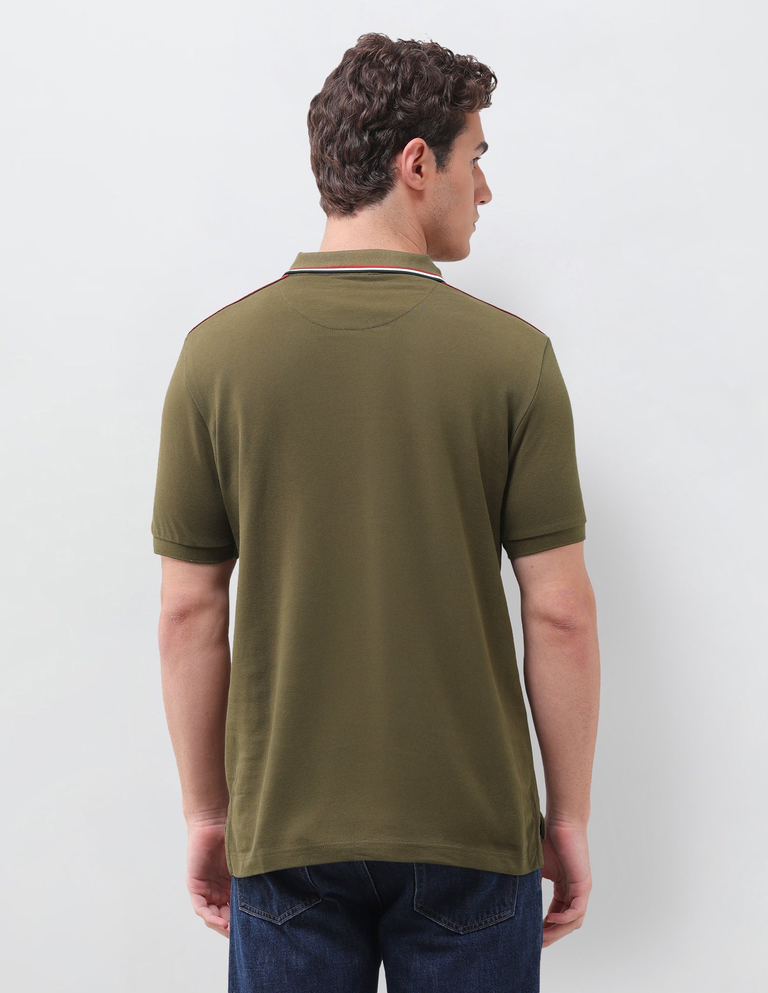 Solid Regular Fit Polo Shirt Dark Olive - U.S. Polo Assn. India | Large