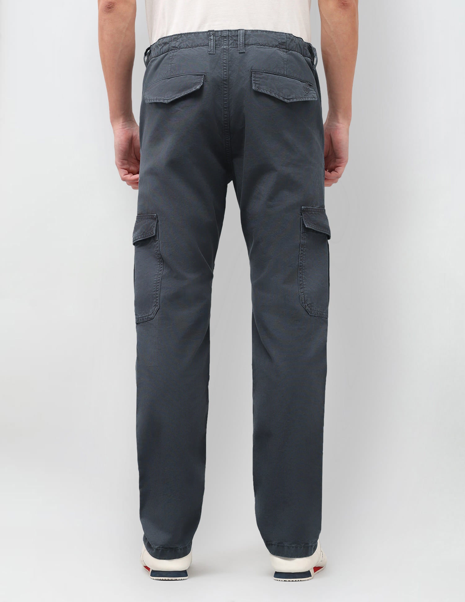 Solid Straight Fit Trousers Grey - U.S. Polo Assn. India | Large