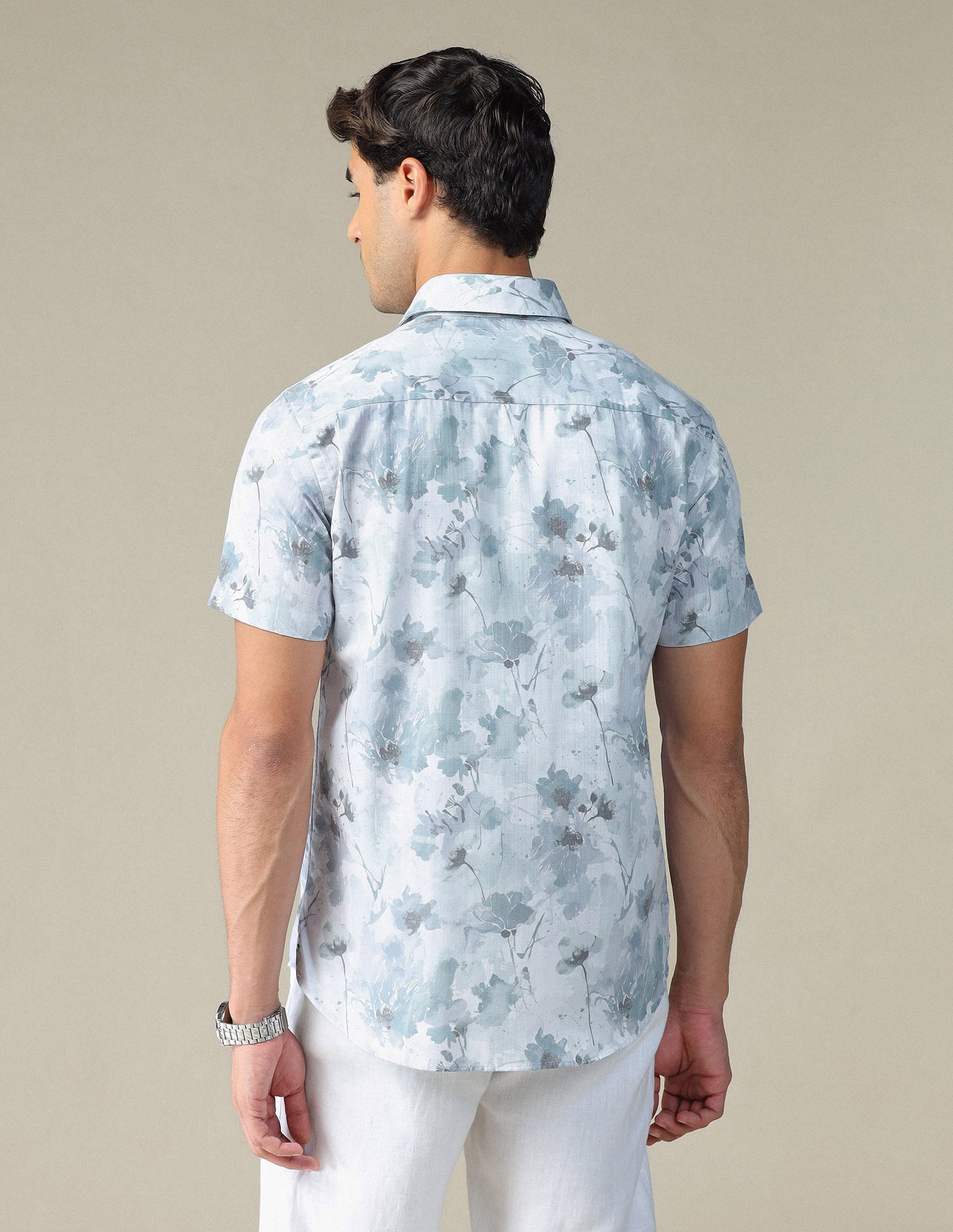 Floral Printed Pure Cotton Shirt Teal - U.S. POLO ASSN. | Large