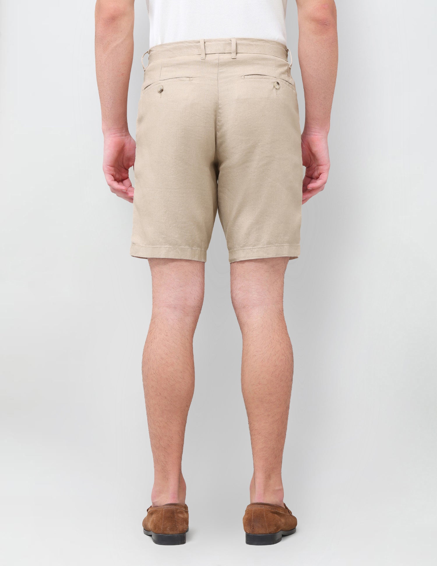 Solid Slim Fit Chino Shorts Khaki - U.S. Polo Assn. India | Large