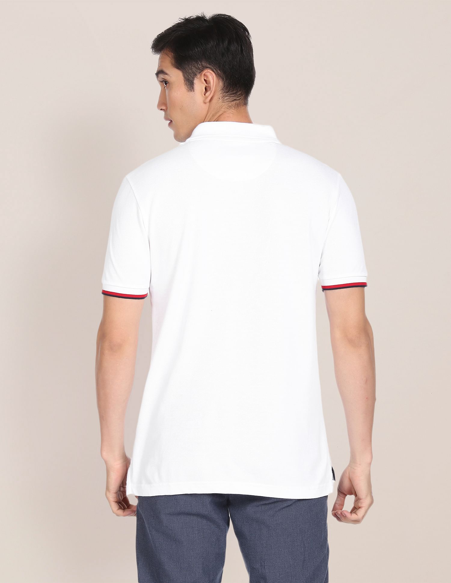 Pure Cotton Solid Polo Shirt White - U.S. POLO ASSN. | Large