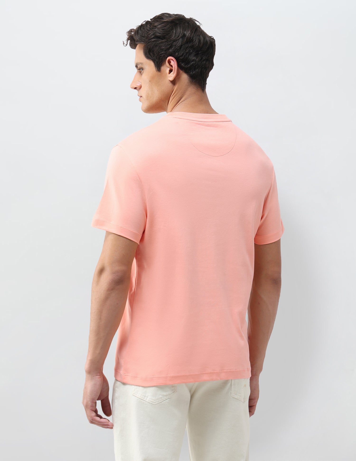 Solid Slim Fit T-Shirt Peach - U.S. Polo Assn. India | Large
