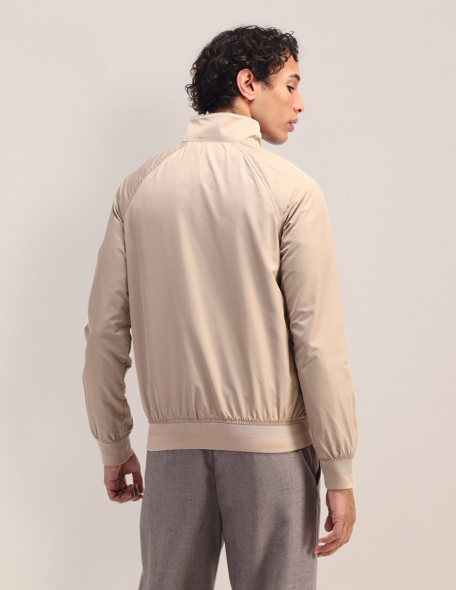 Solid Regular Fit Jacket Khakhi - U.S. POLO ASSN. | Large