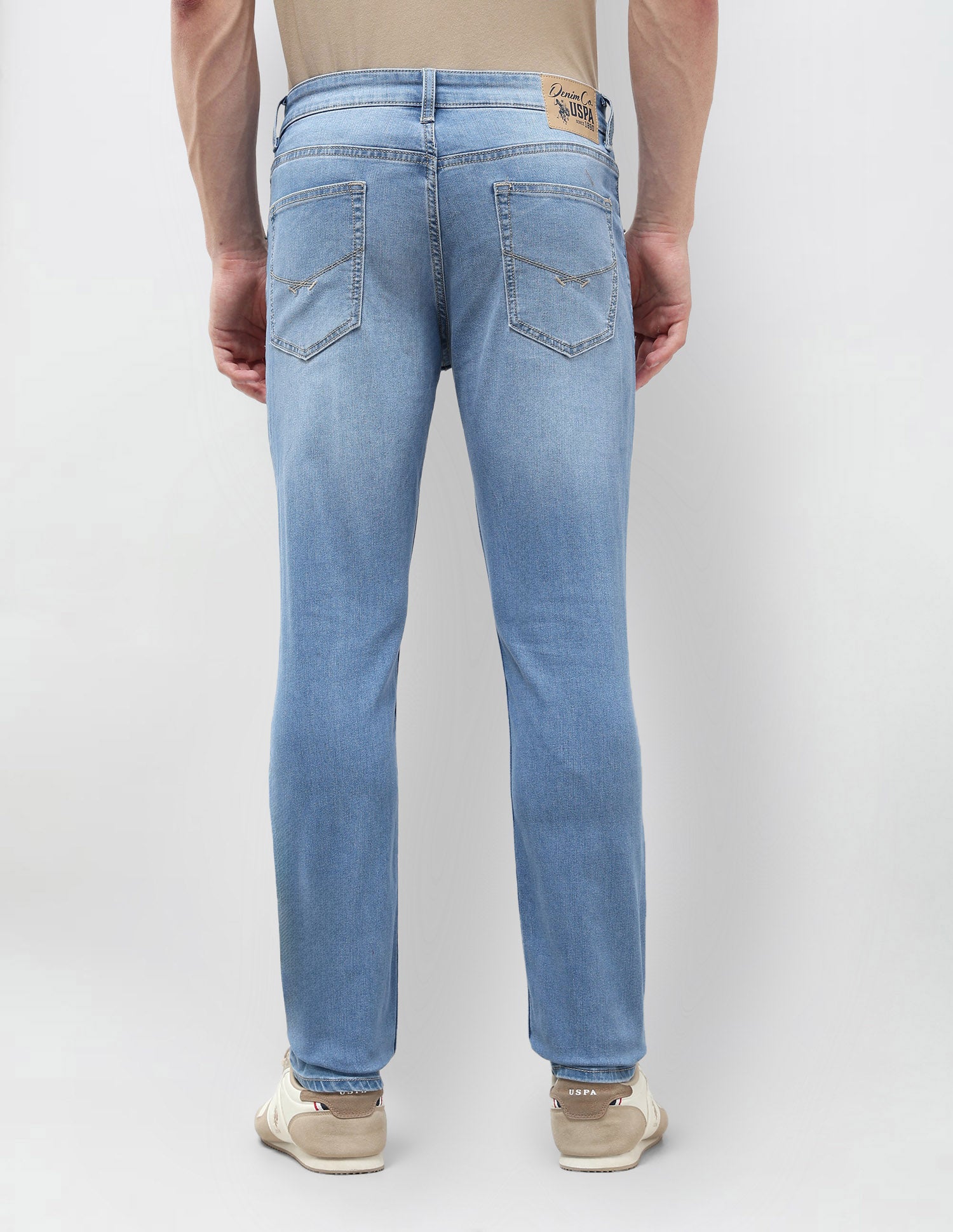 Brandon Slim Tapered Fit Blue Jeans Light Indigo - U.S. POLO ASSN. | Large