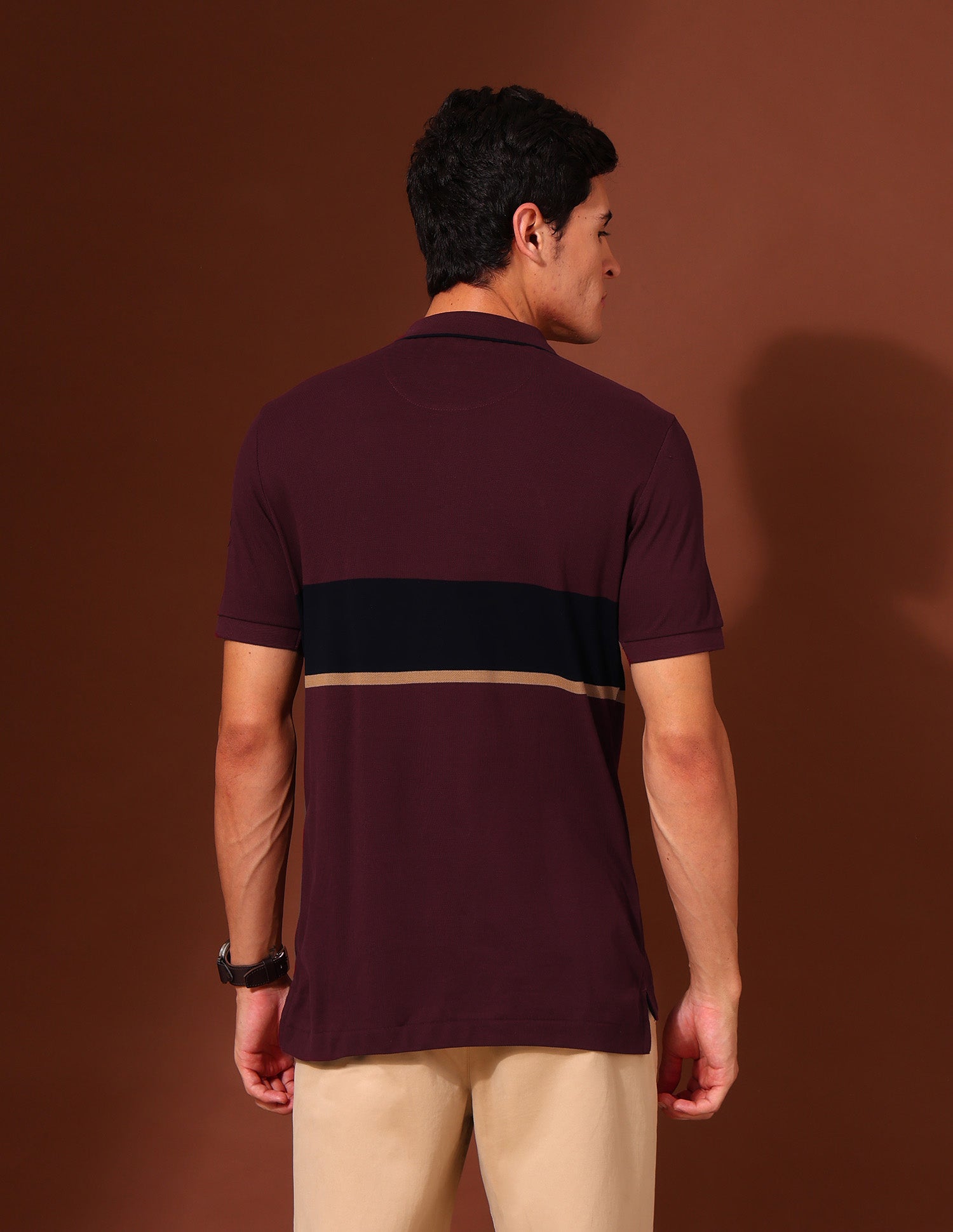 Brand Embroidered Pure Cotton Varsity Polo Shirt Maroon - U.S. Polo Assn. India | Large