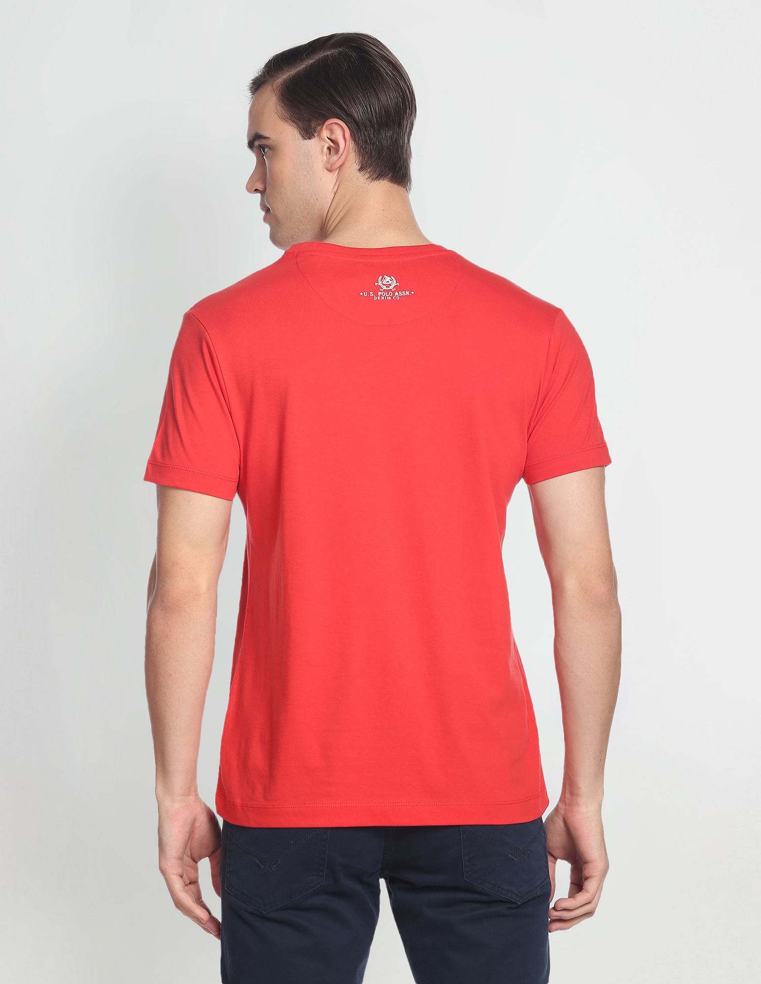 Typographic Brand Print T-Shirt Red - U.S. Polo Assn. India | Large