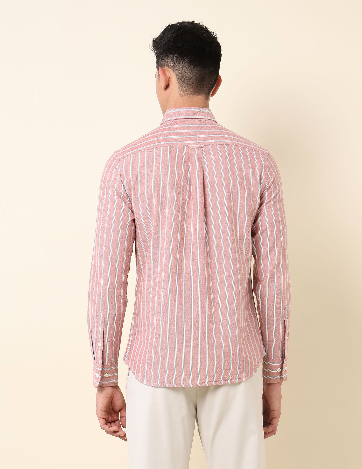Vertical Striped Oxford Button-Down Shirt Rust - U.S. Polo Assn. India | Large