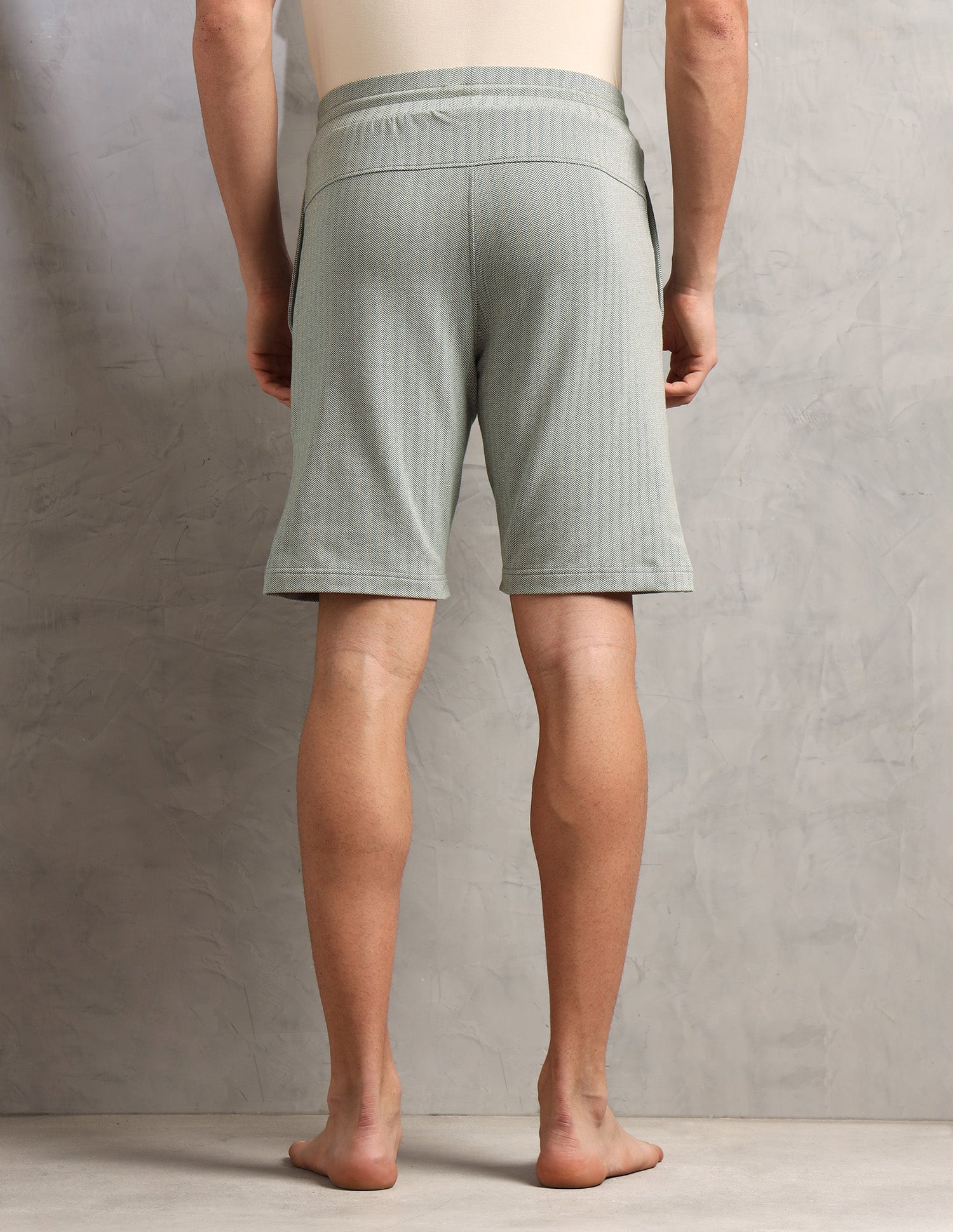 Chevron Slim Fit PS004-PL Lounge Shorts - Pack of 1 Deep Lichen Green - U.S. Polo Assn. India | Large
