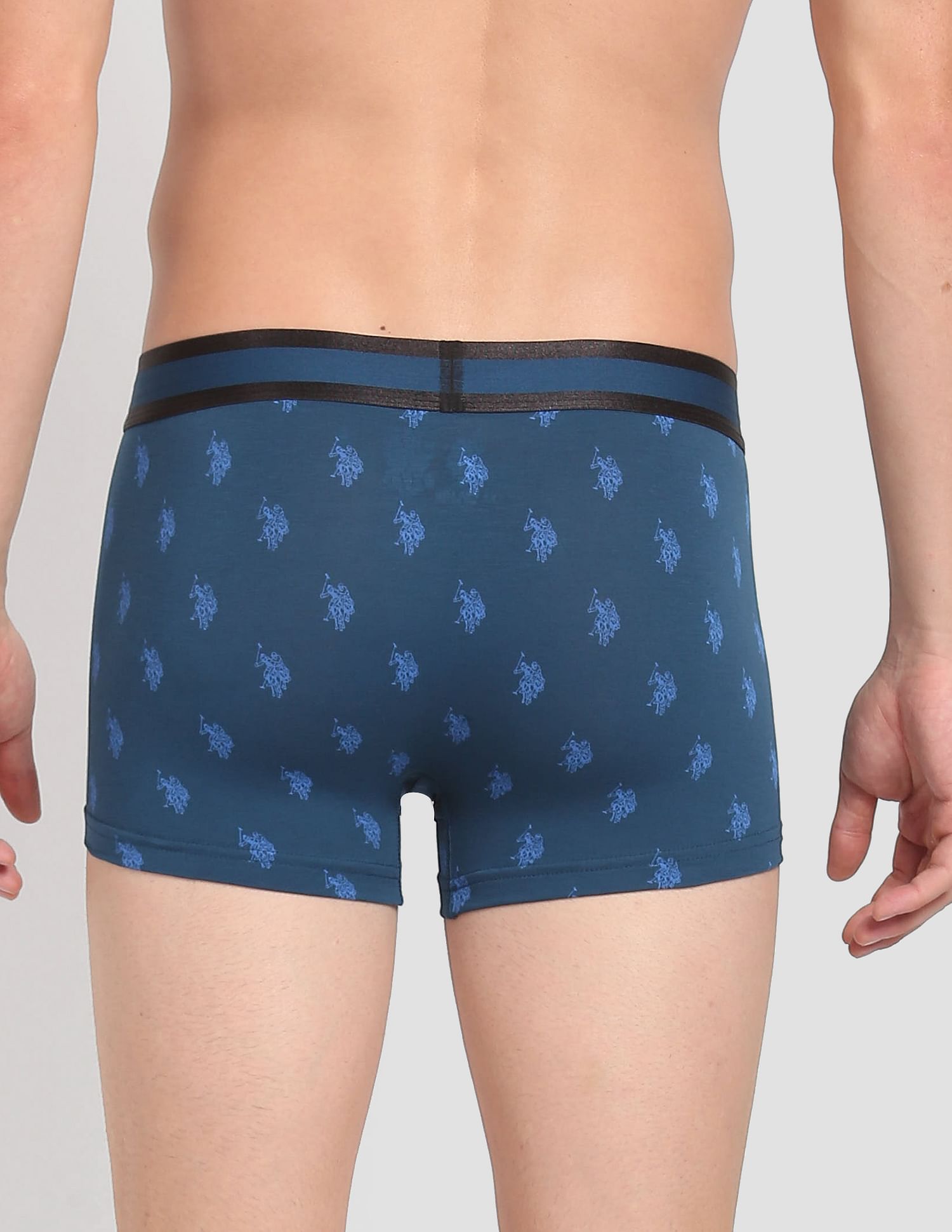 Mid Rise Brand Print PT002 Premium Trunks - Pack Of 1 Blue Opal - U.S. POLO ASSN. | Large