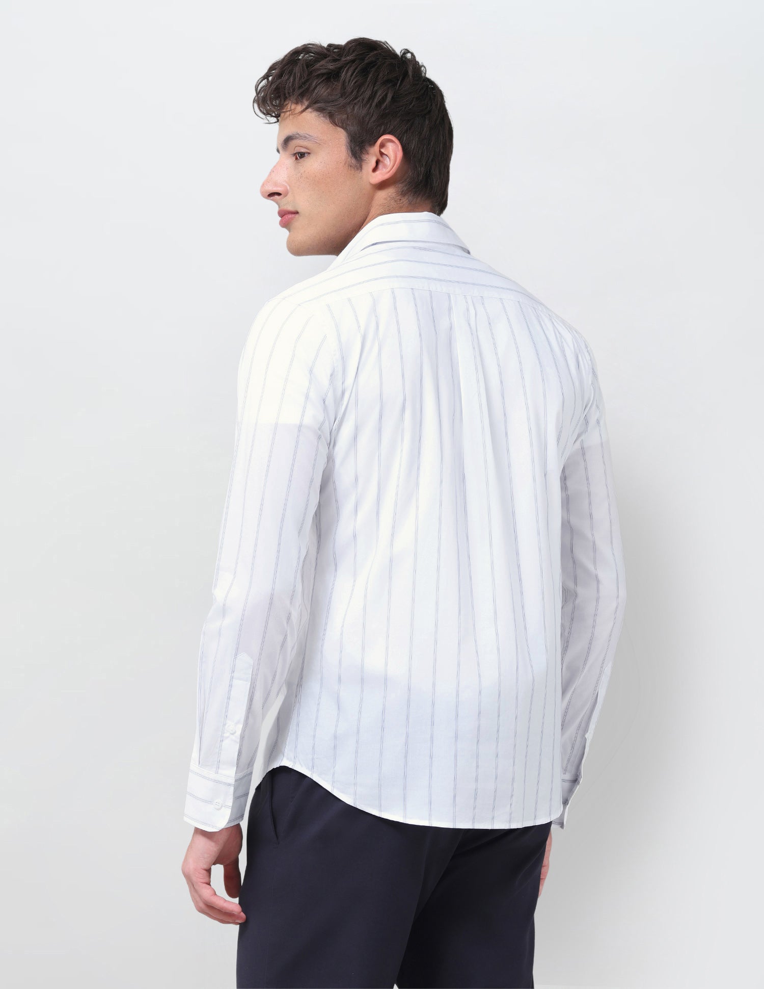 Poplin Vertical Striped Shirt Blue - U.S. Polo Assn. India | Large