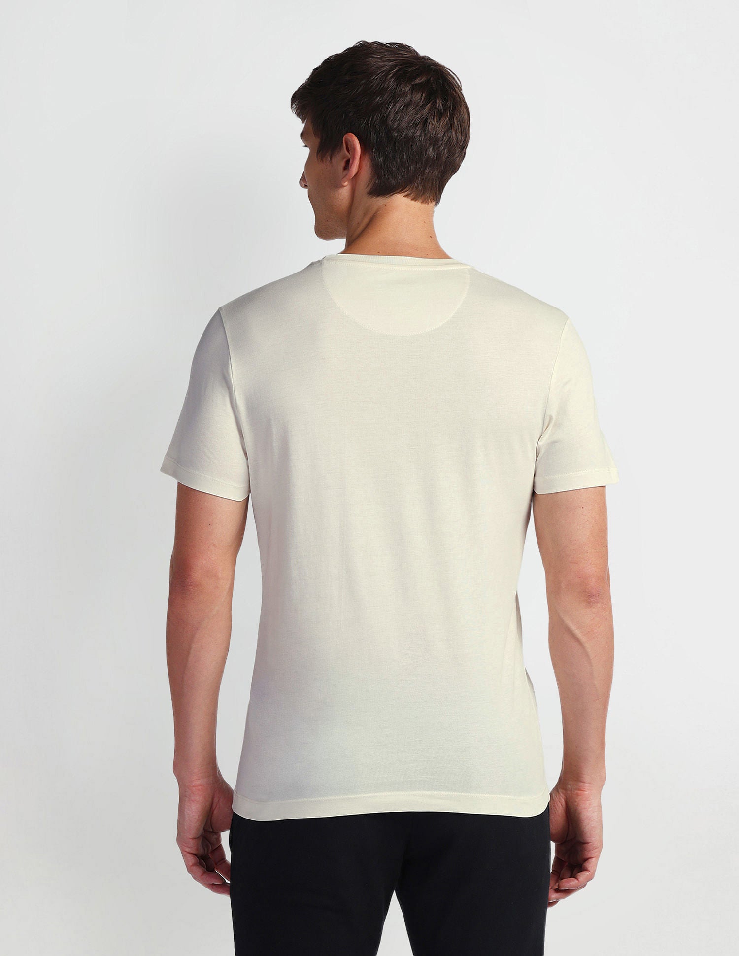 Brand Print Muscle Fit T-Shirt Cream - U.S. POLO ASSN. | Large