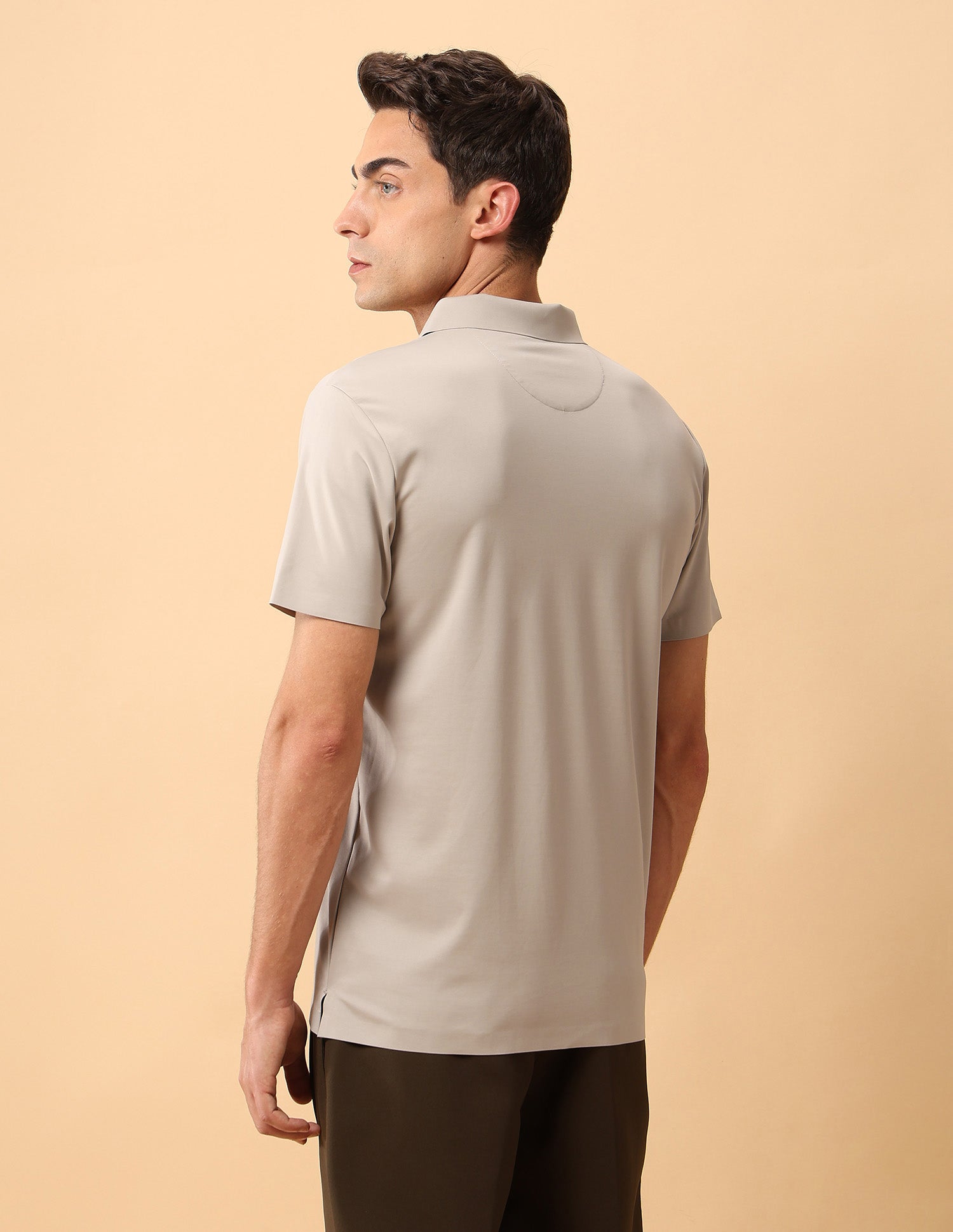 Pacho X Slim Fit Solid Polo Shirt Beige - U.S. Polo Assn. India | Large