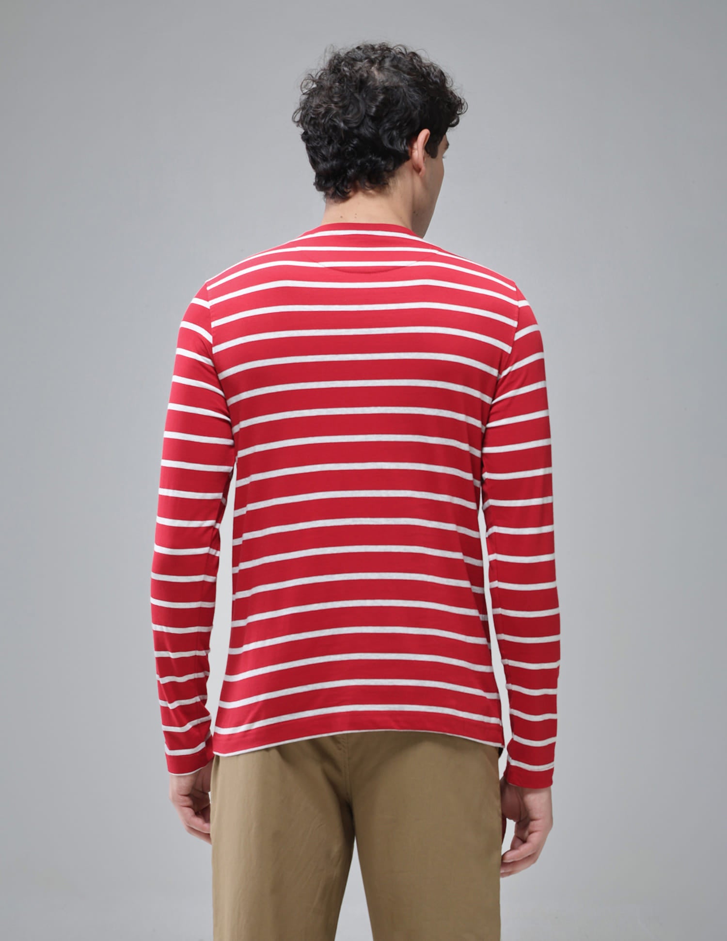 Comfort Fit Stripe Cotton I689 Lounge T-Shirt - Pack Of 1 Red - U.S. Polo Assn. India | Large