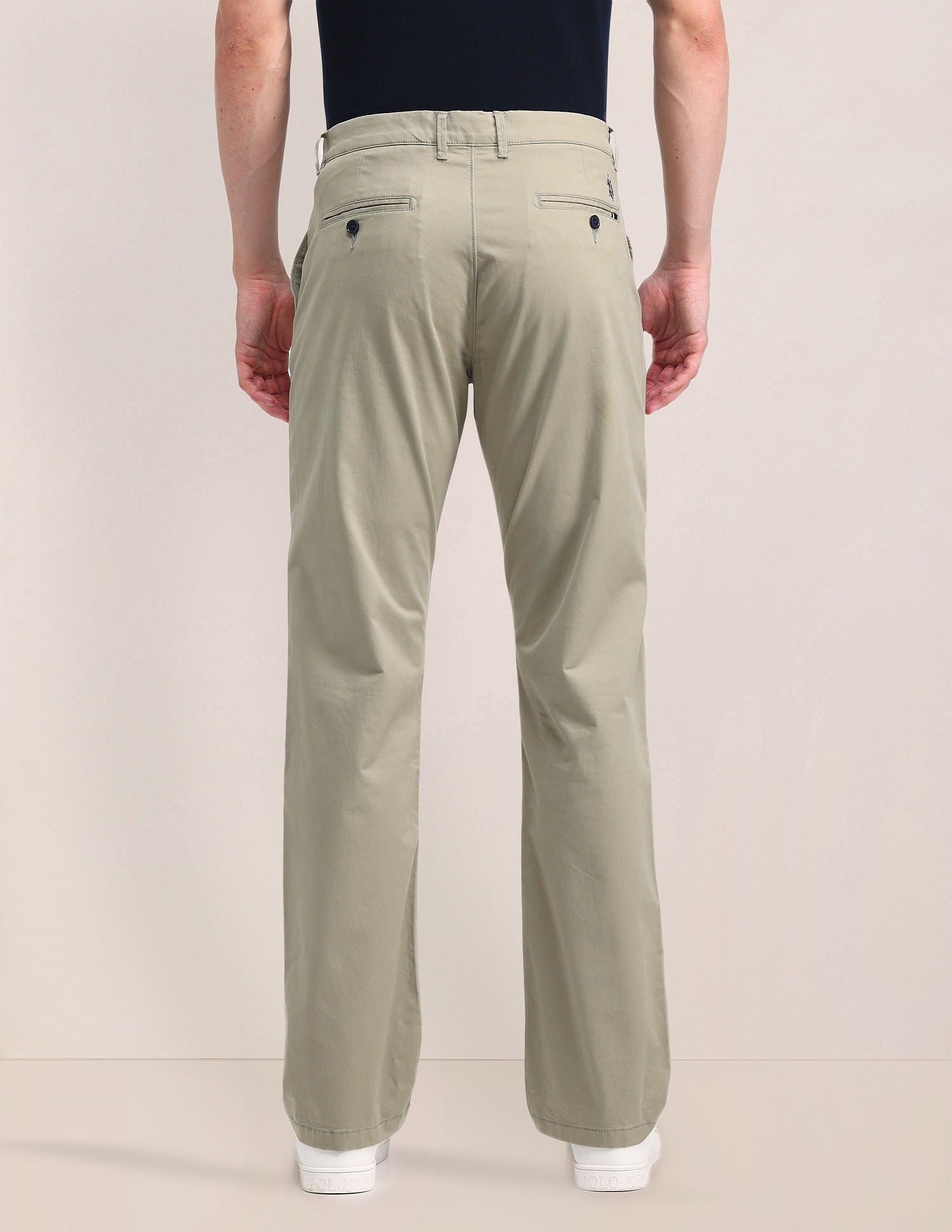 Mid Rise Straight Fit Trousers Beige - U.S. POLO ASSN. | Large
