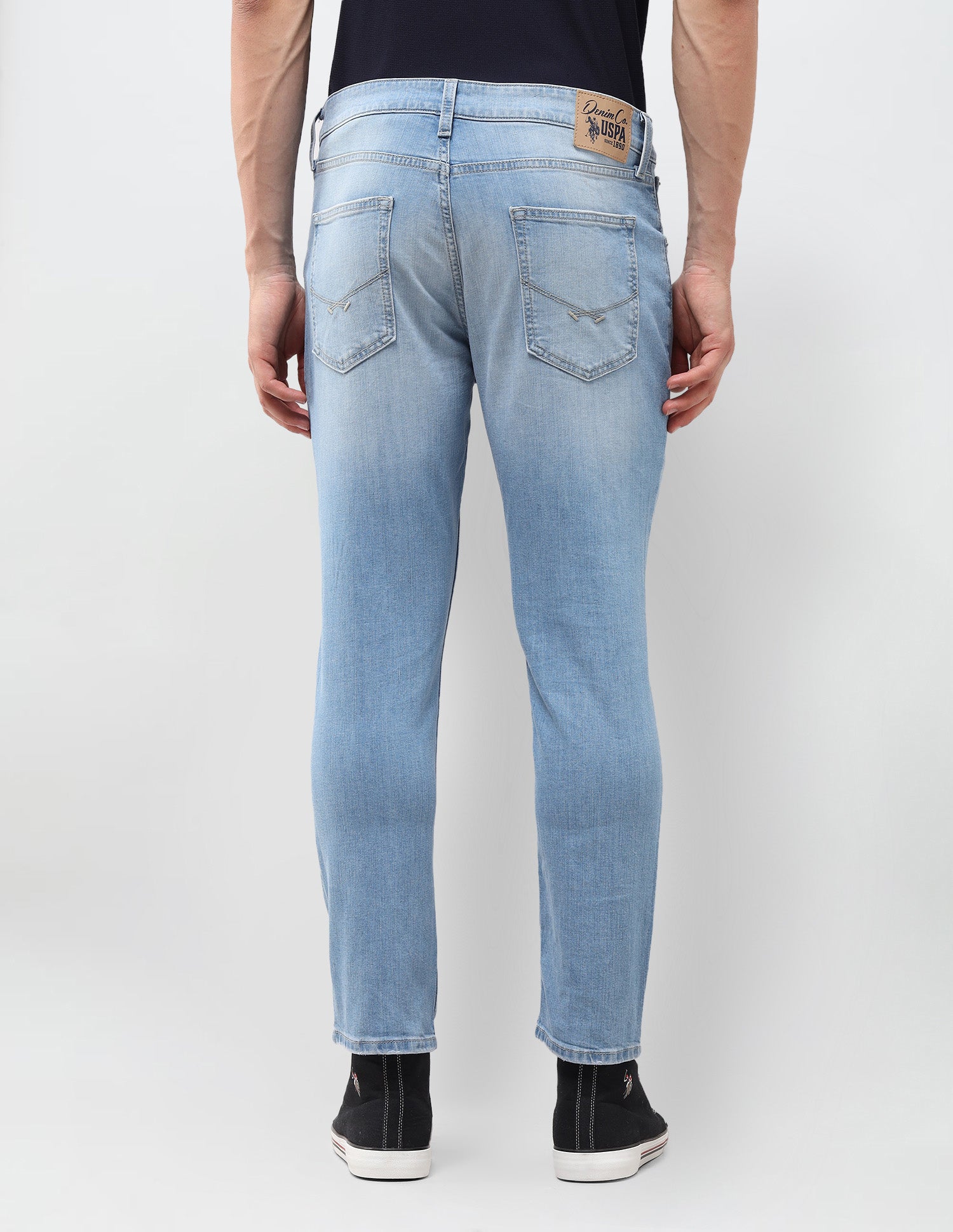Cole Comfort Cropped Fit Blue Jeans Light Blue - U.S. Polo Assn. India | Large