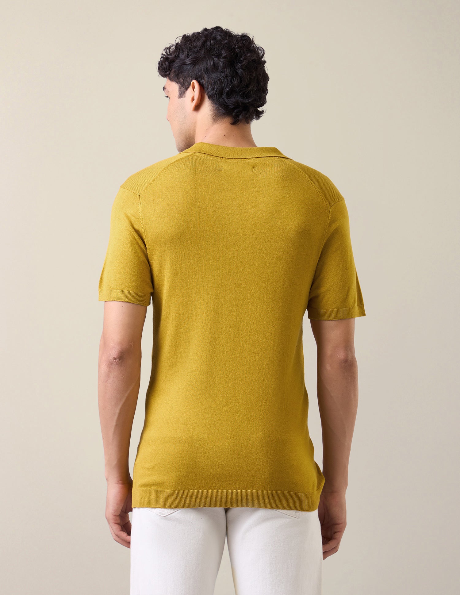 Solid Slim Fit Polo Shirt Dark Yellow - U.S. Polo Assn. India | Large