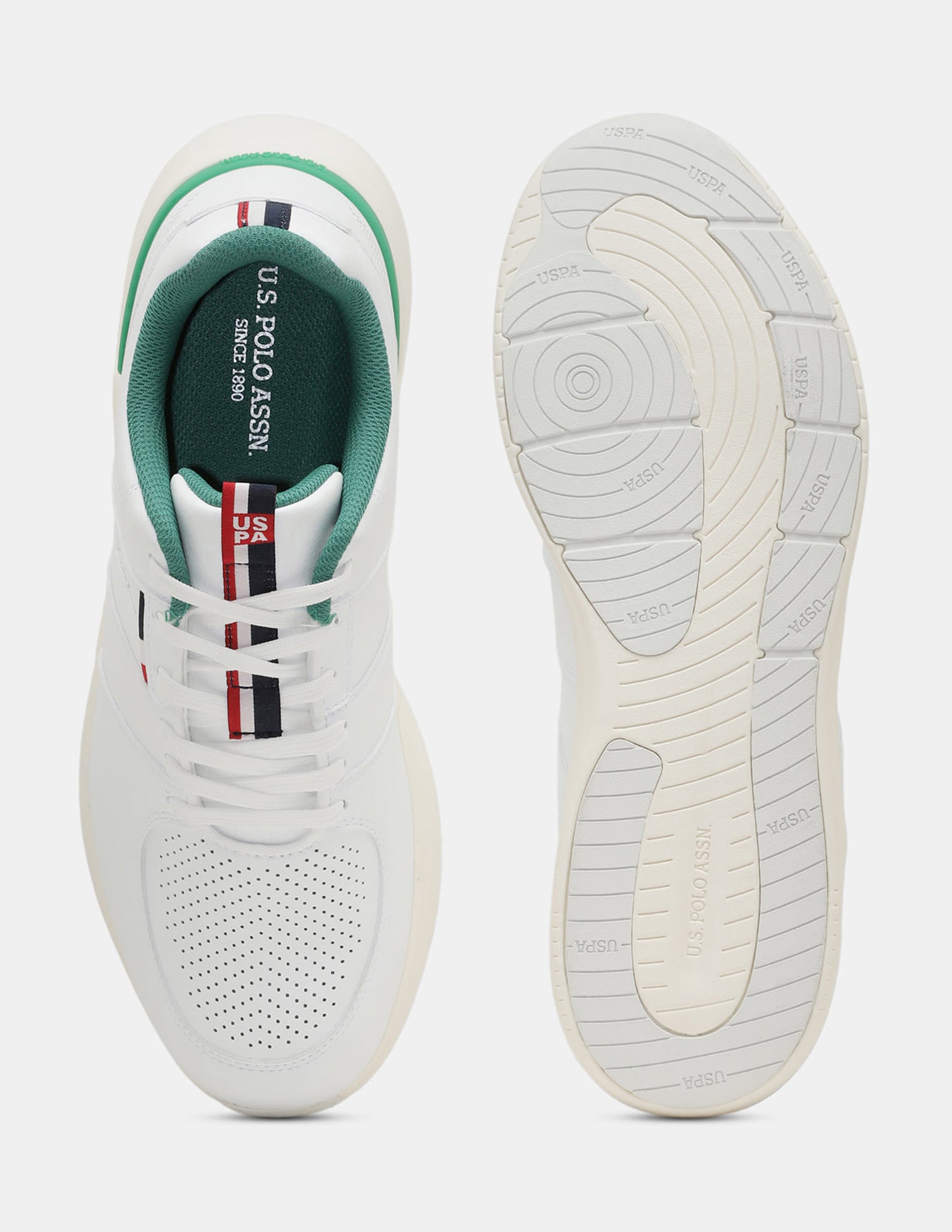 Round Toe Lace Ups Momentum 300 Sneakers Off White - U.S. Polo Assn. India | Large