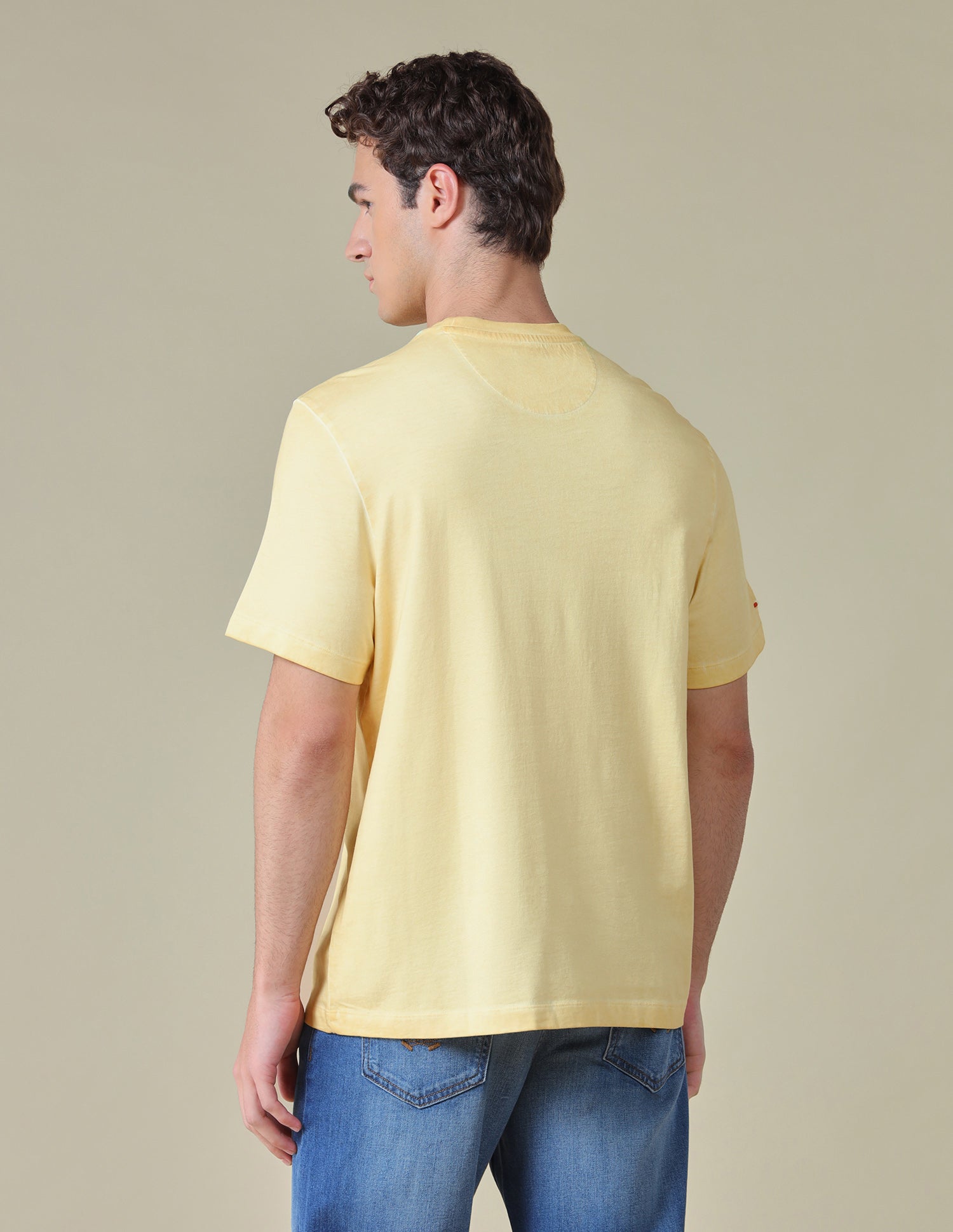 Graphic Brand Printed Relaxed Fit T-Shirt Light Yellow - U.S. Polo Assn. India | Large
