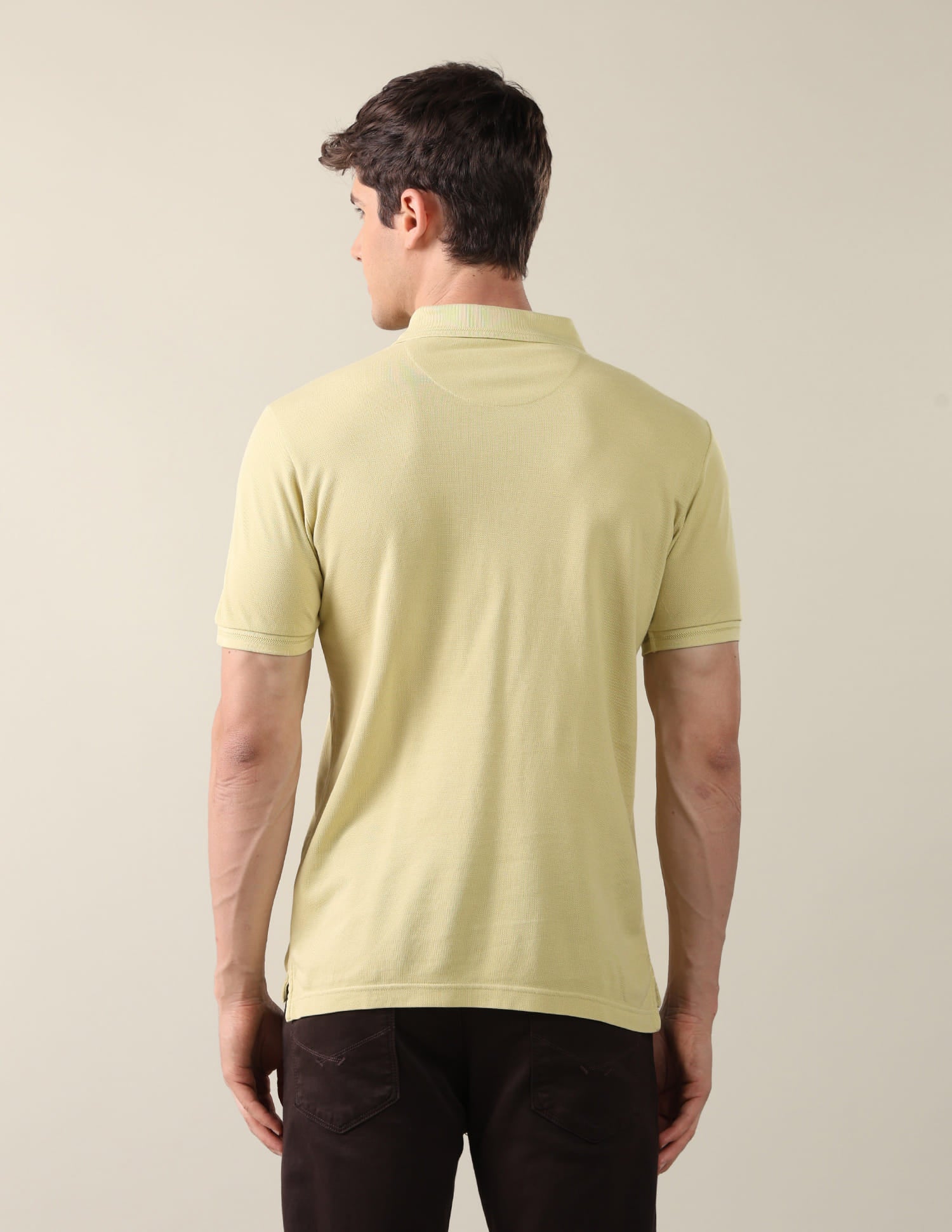 Solid Slim Fit Polo Shirt Yellow - U.S. Polo Assn. India | Large