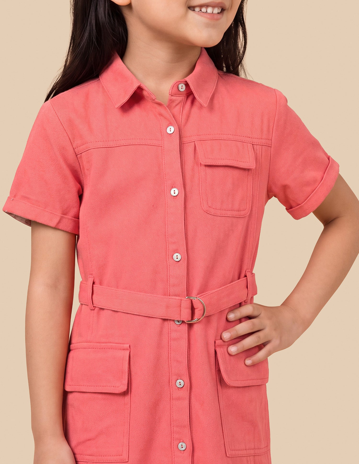 Solid Relaxed Fit Shirt Dress Slate Rose - U.S. Polo Assn. India | Large