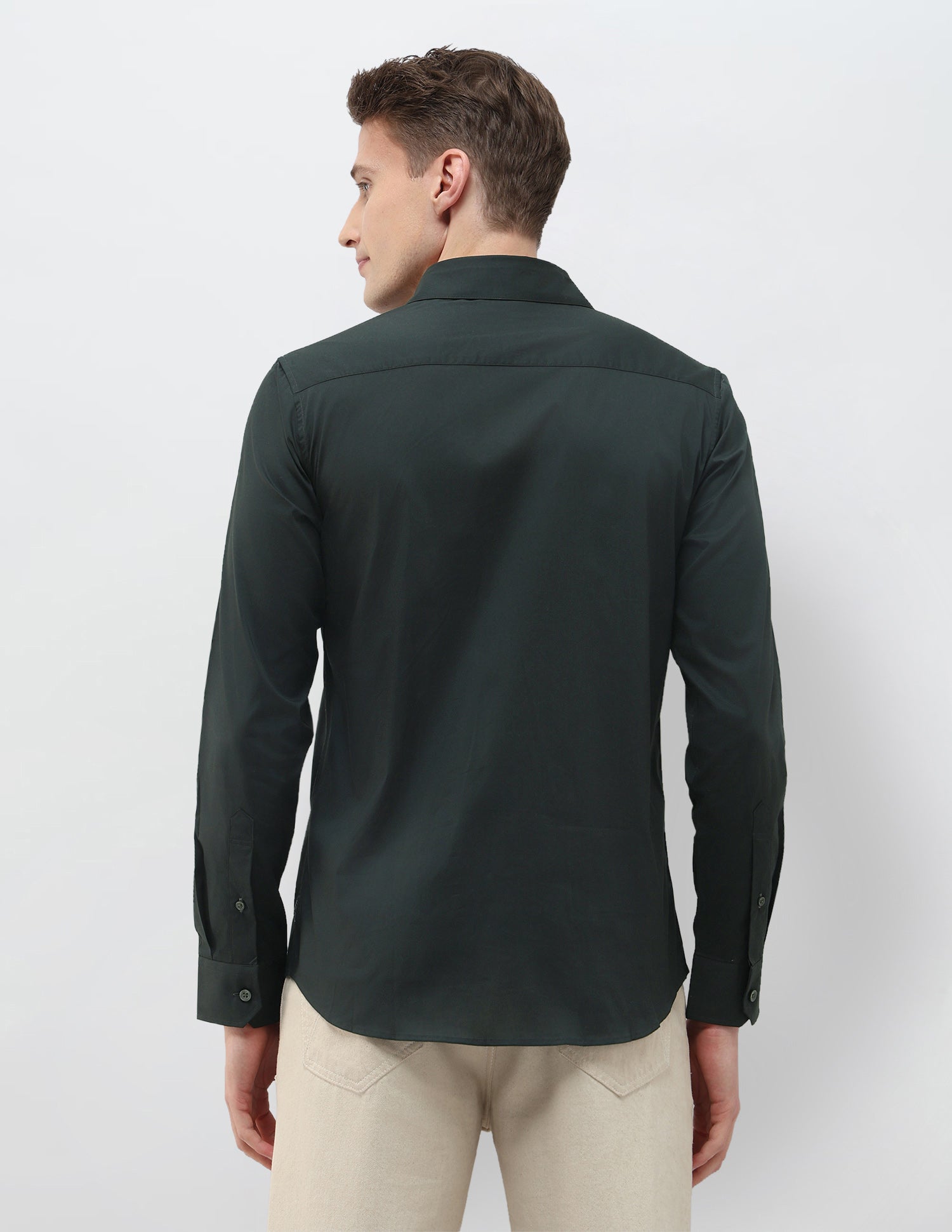 Solid Black & Gold Regular Fit Shirt Dark Green - U.S. Polo Assn. India | Large