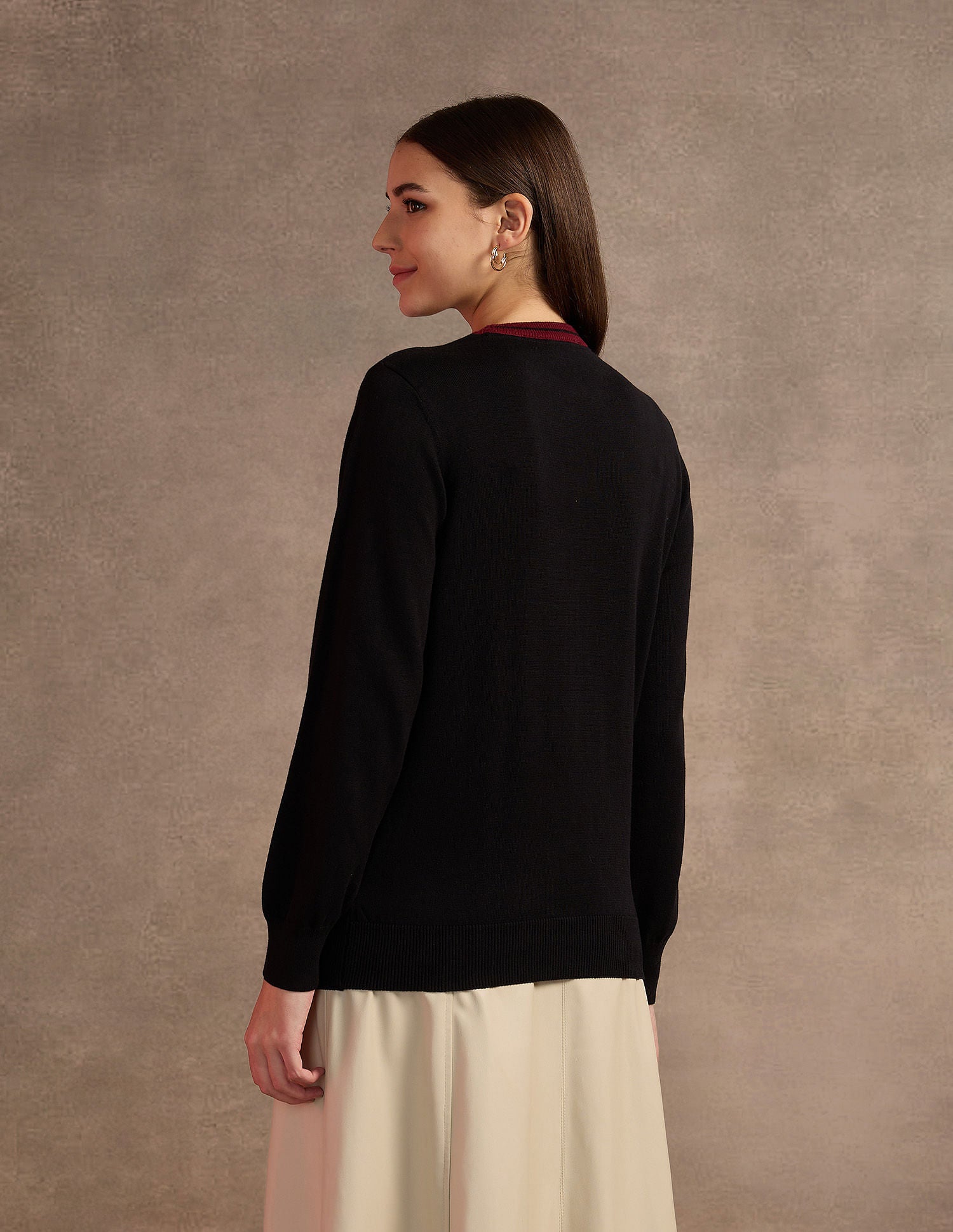 Drop Shoulders Cotton Sweater Black - U.S. POLO ASSN. | Large