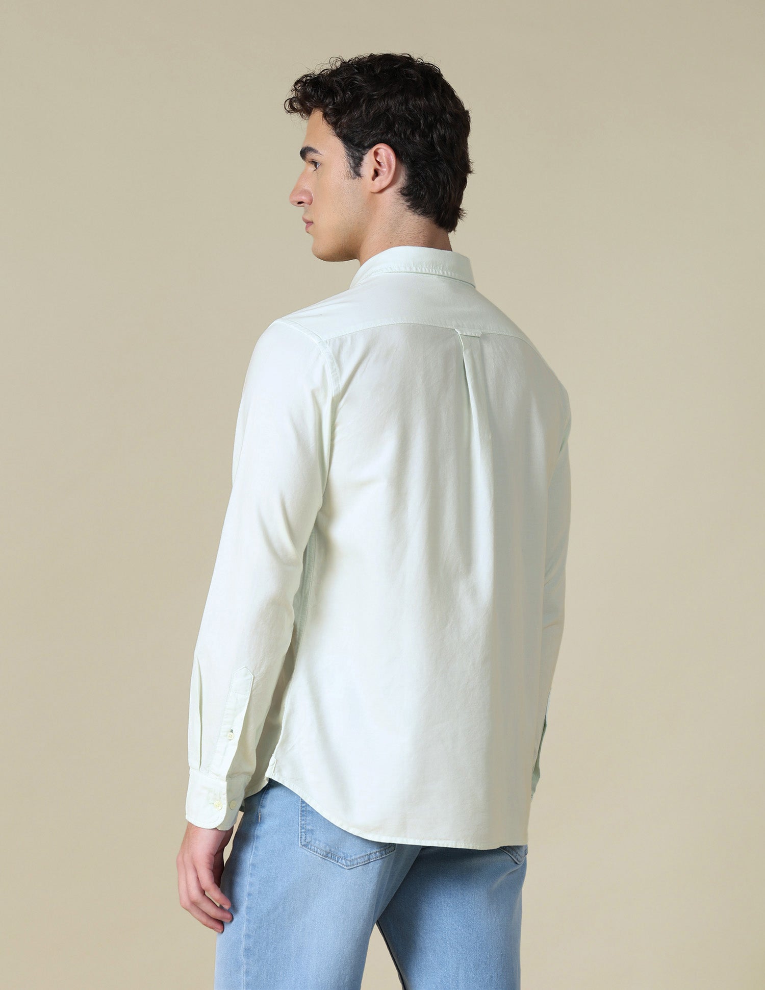 Solid Oxford Shirt Light Green - U.S. Polo Assn. India | Large