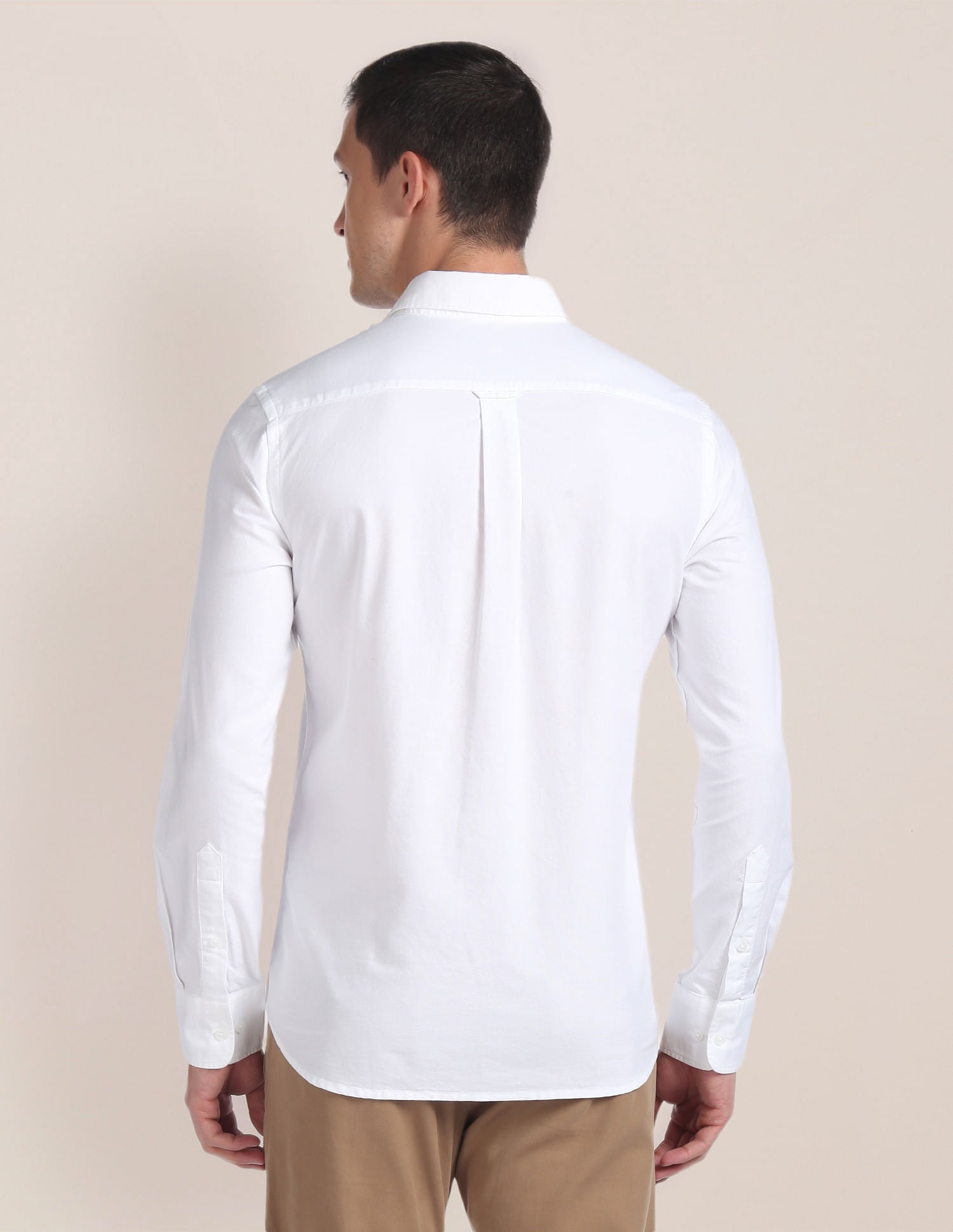 Solid Dobby Casual Shirt White - U.S. Polo Assn. India | Large