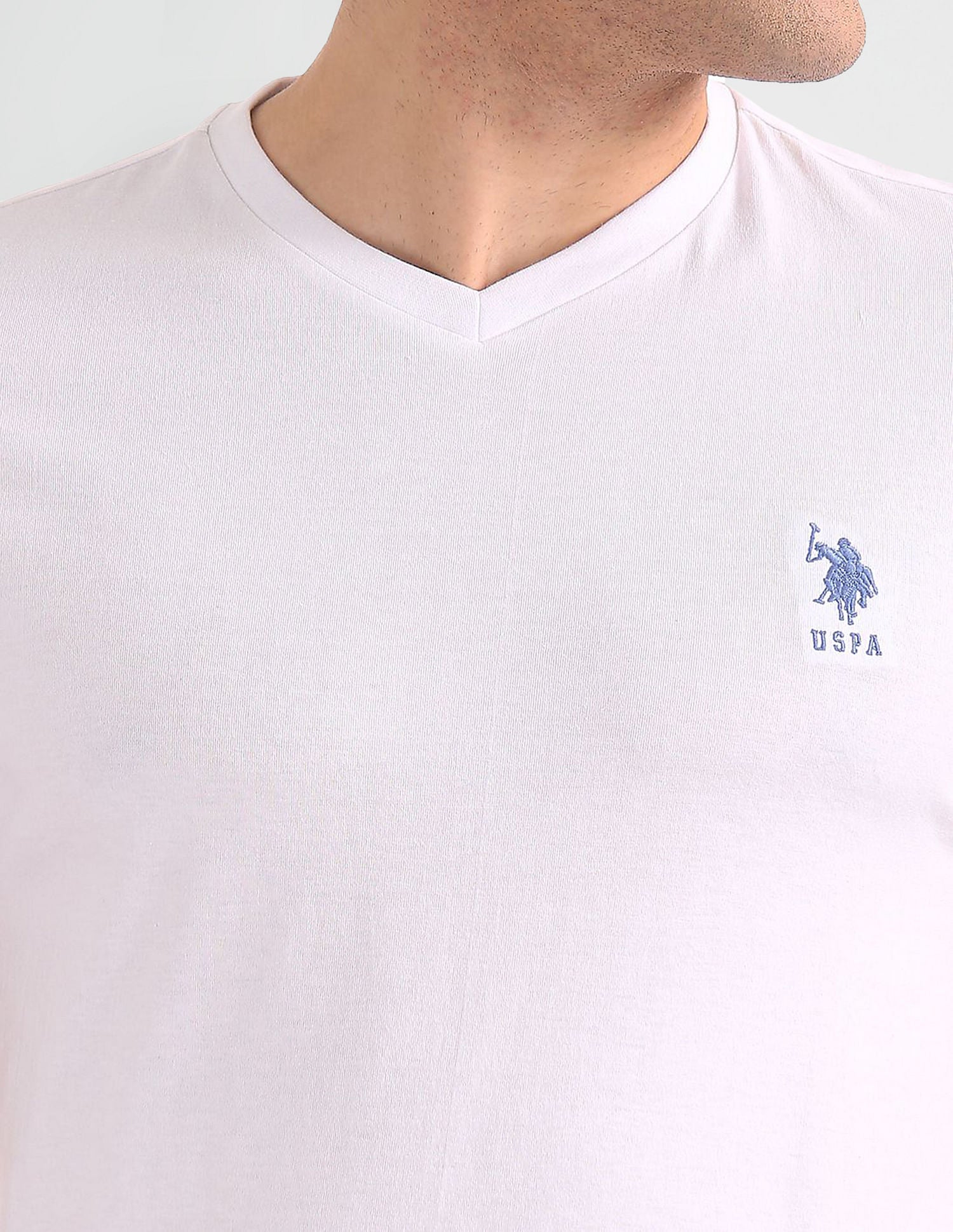 V-Neck Embroidered Logo I638 Lounge T-Shirt - Pack Of 1 White - U.S. POLO ASSN. | Large