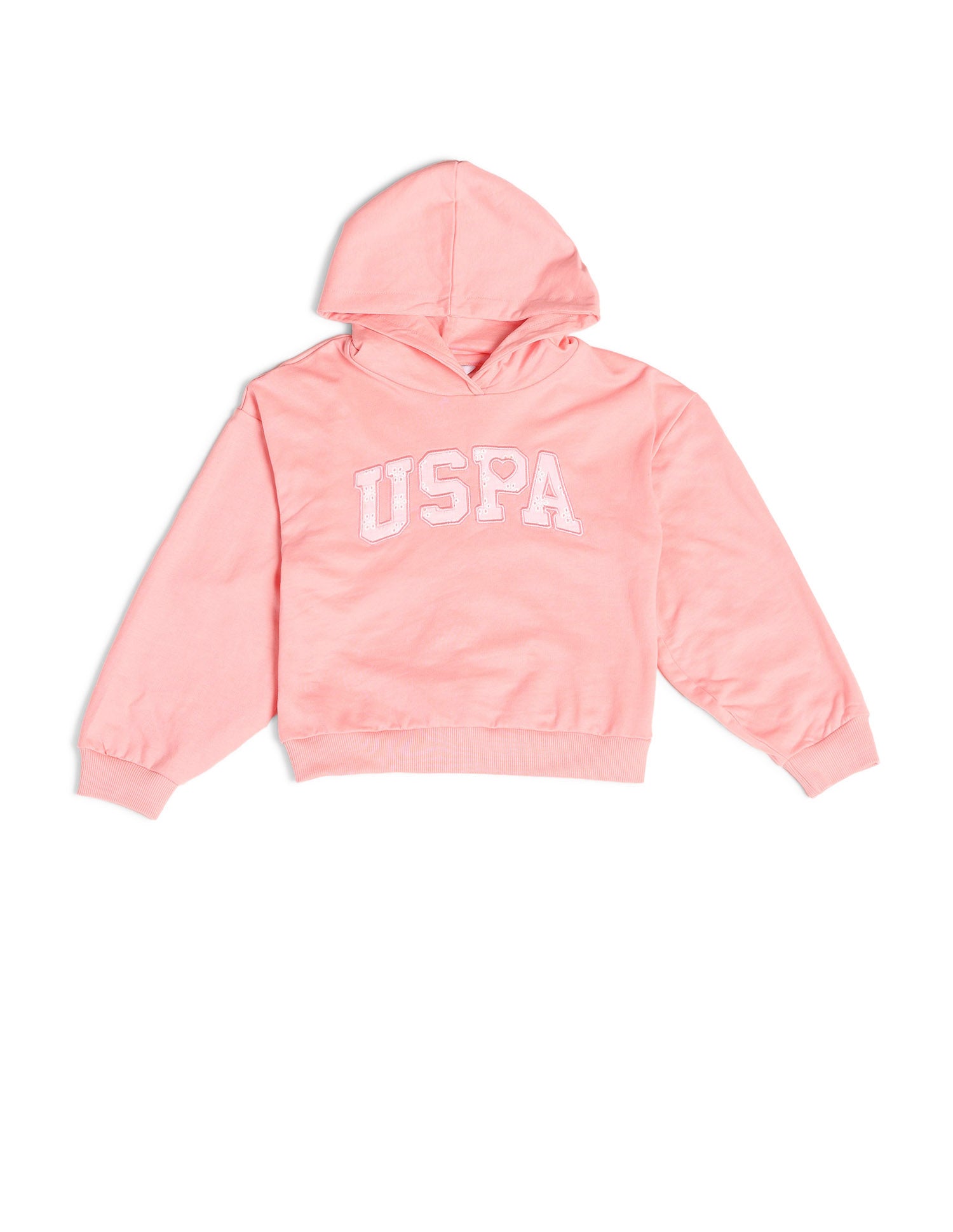 Girls Brand Printed Regular Fit Sweatshirt Pink - U.S. POLO ASSN. | Large
