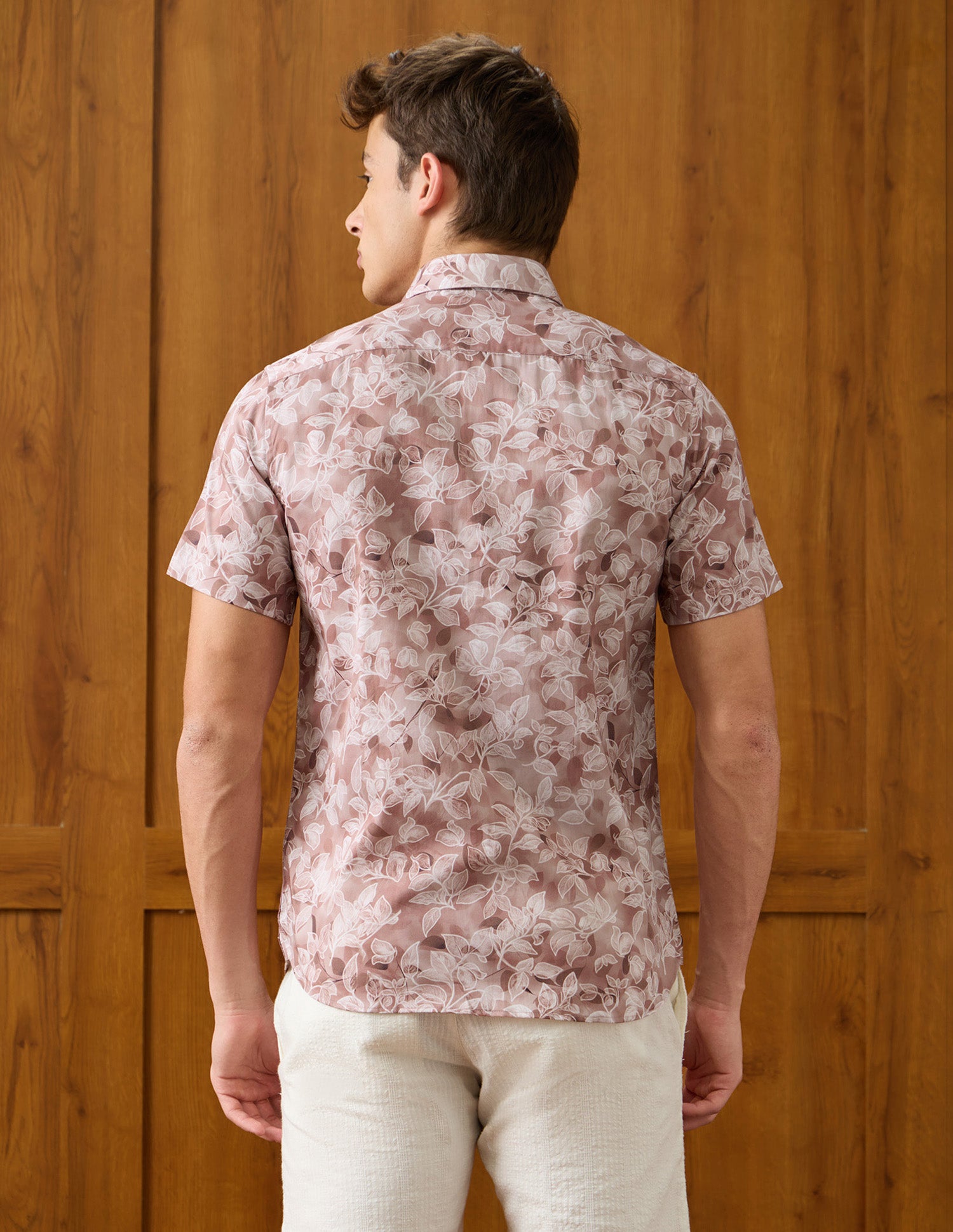 Tropical Printed Satin Shirt Peach - U.S. Polo Assn. India | Large