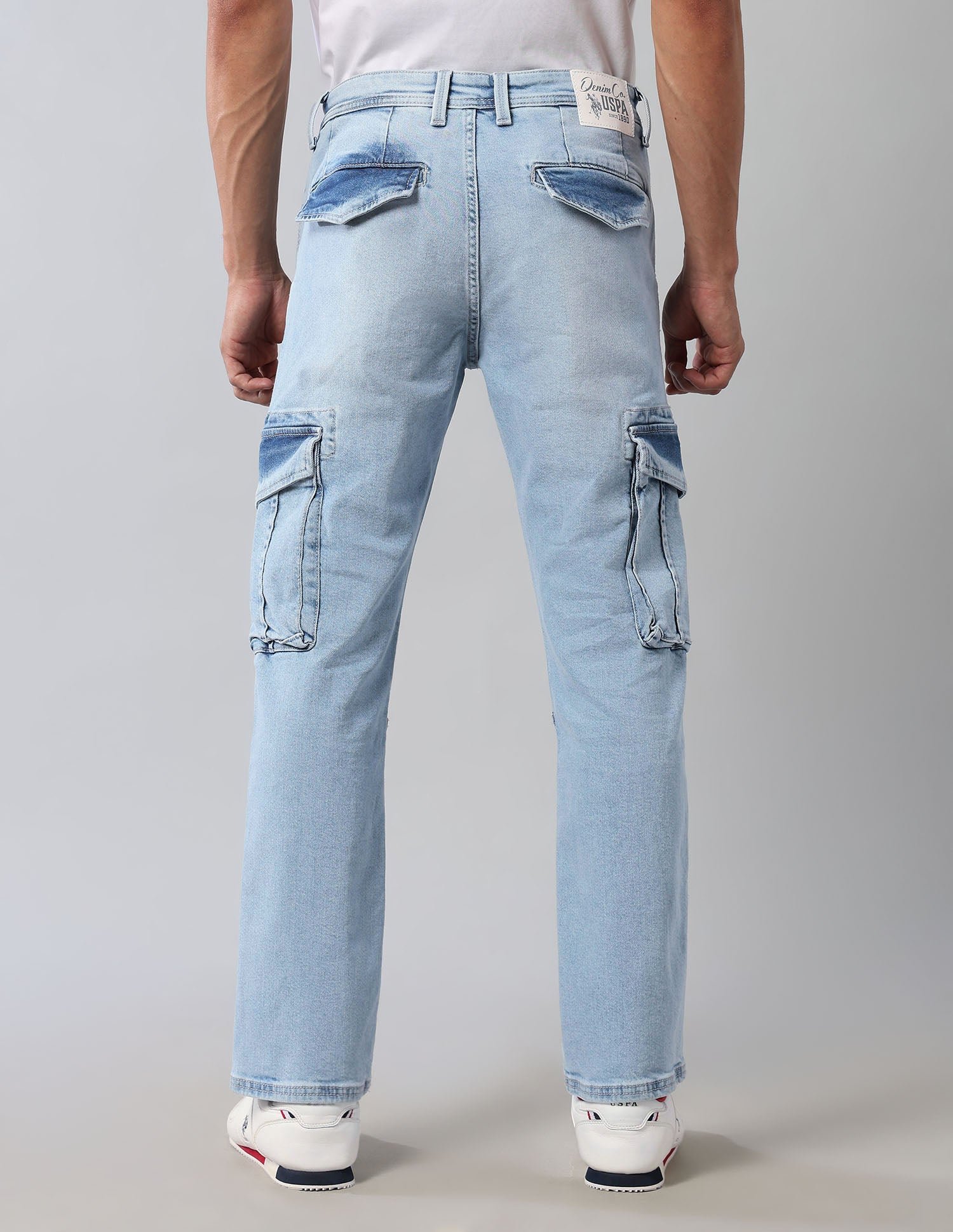 Harold Slim Straight Fit Blue Jeans Light Wash - U.S. Polo Assn. India | Large