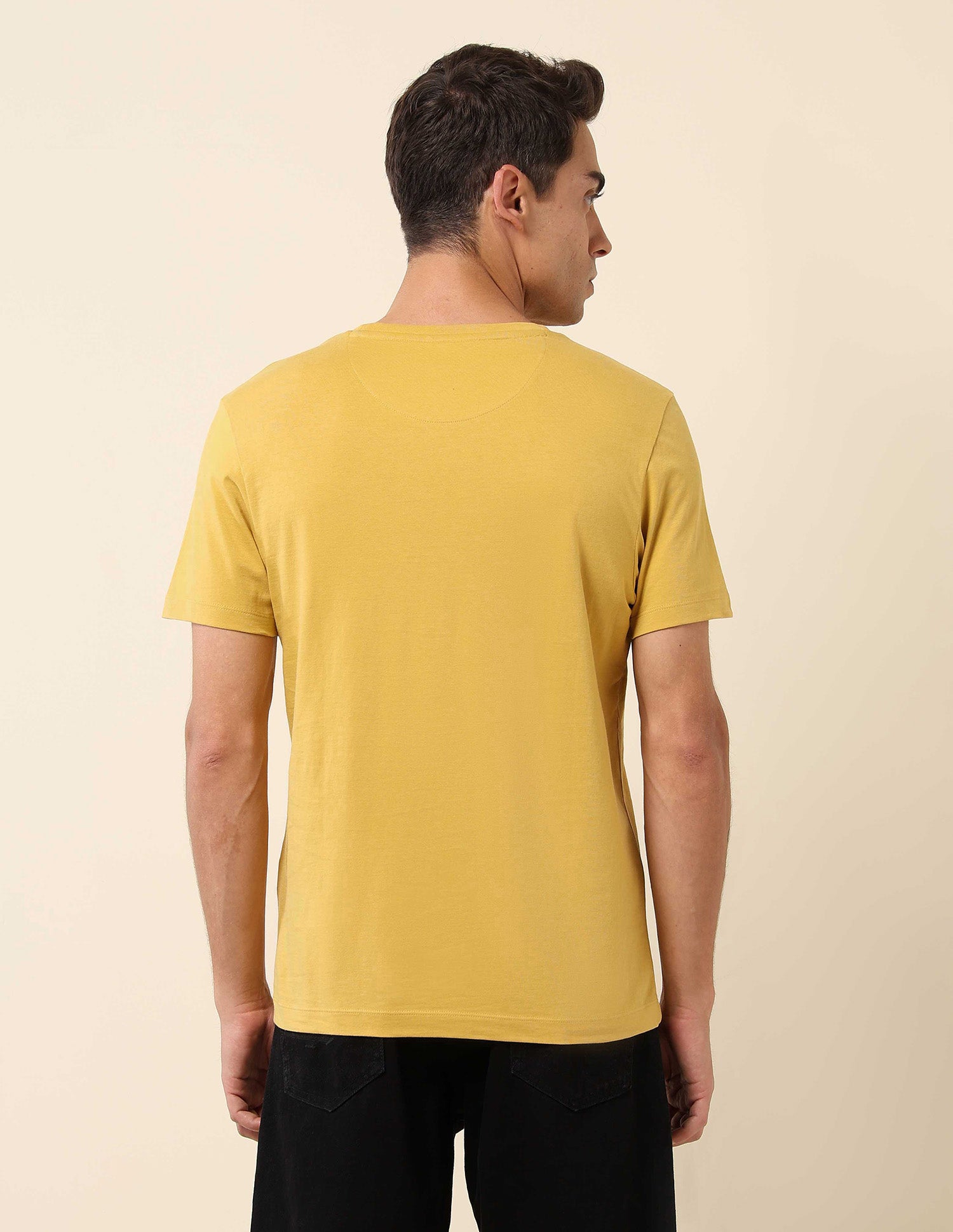 Slim Fit Brand Printed T-Shirt Mustard - U.S. Polo Assn. India | Large