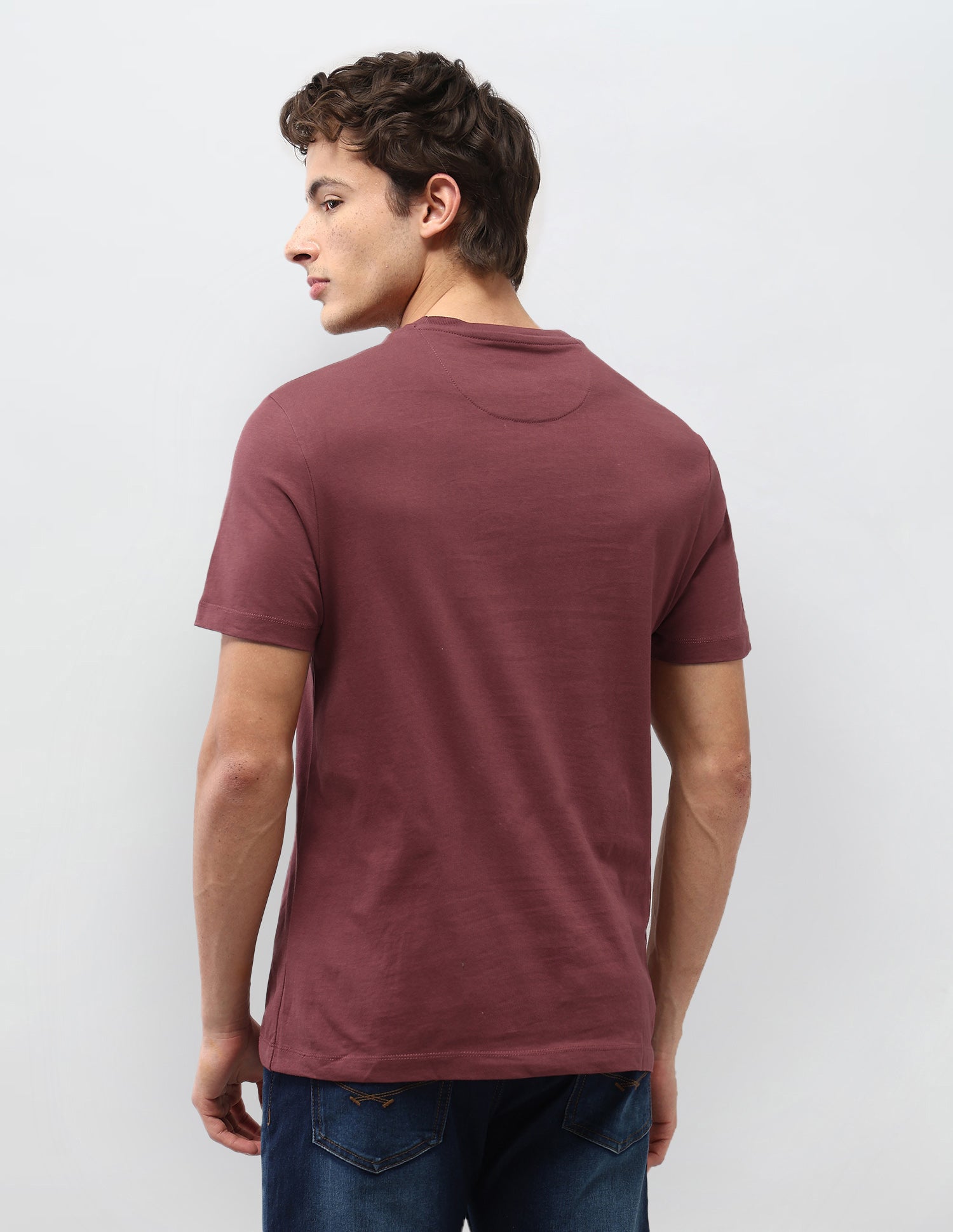 Graphic Brand Printed Slim Fit T-Shirt Dark Pink - U.S. Polo Assn. India | Large