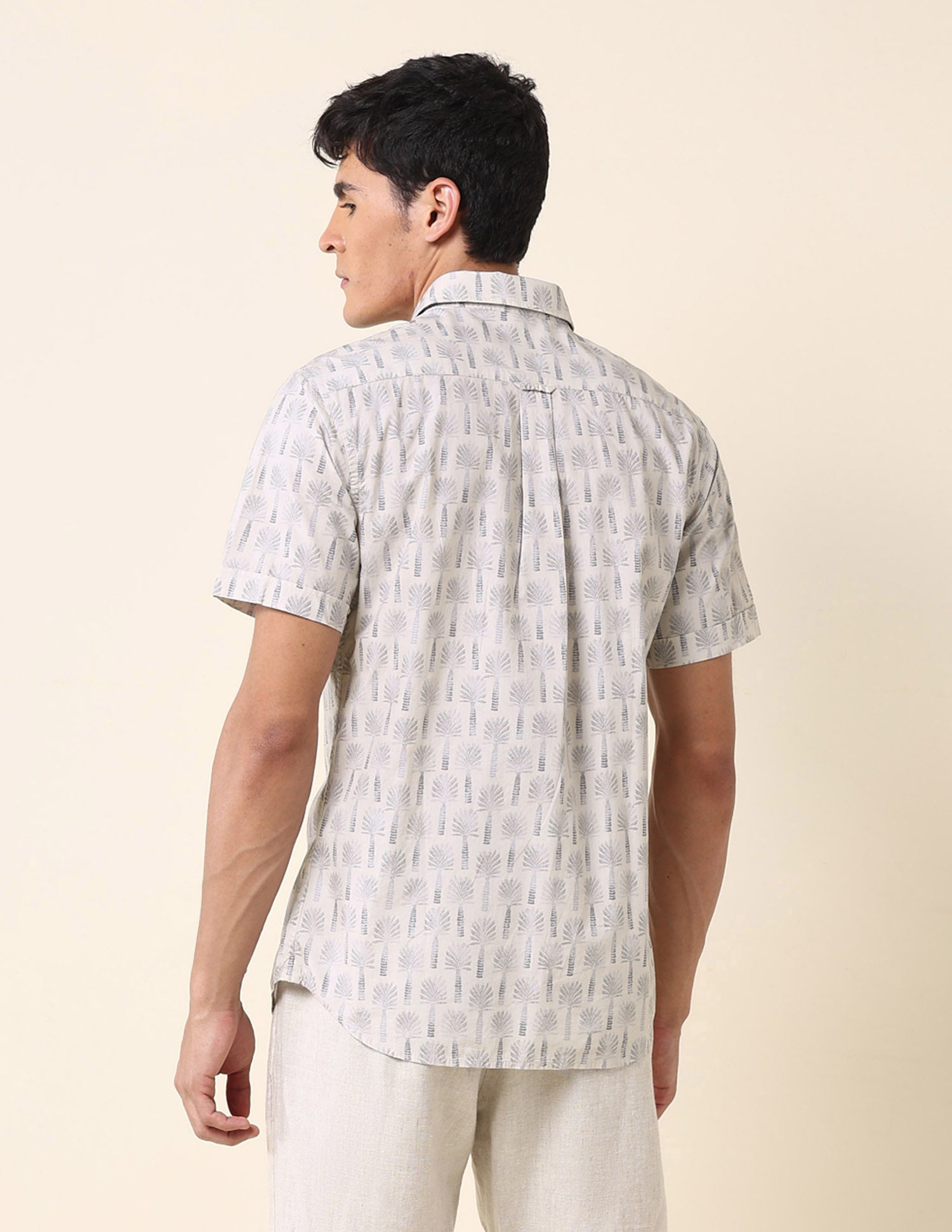 Tropical Printed Tailored Fit Shirt Khaki - U.S. Polo Assn. India | Large