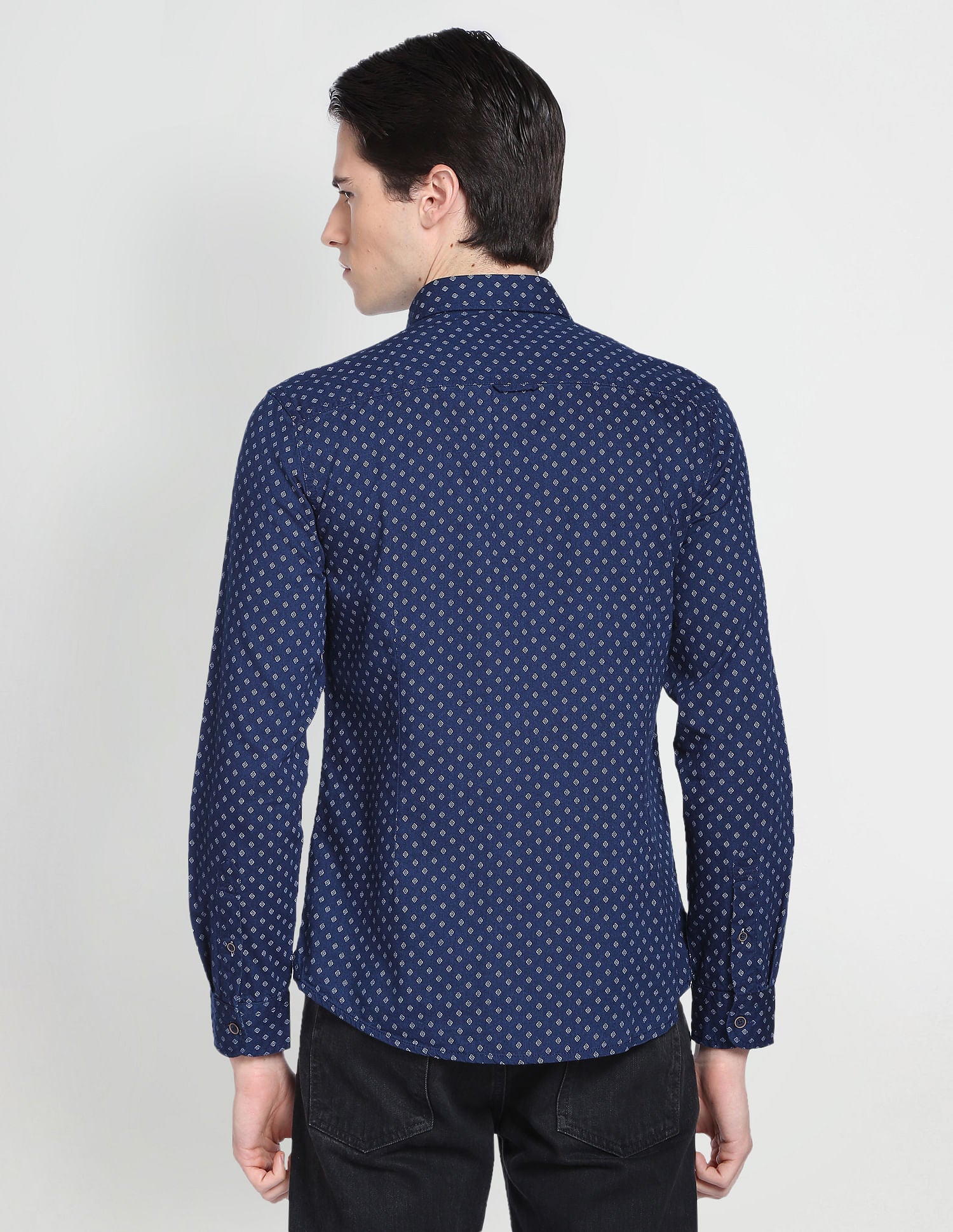 Indigo Classic Geometric Print Shirt Indigo - U.S. Polo Assn. India | Large