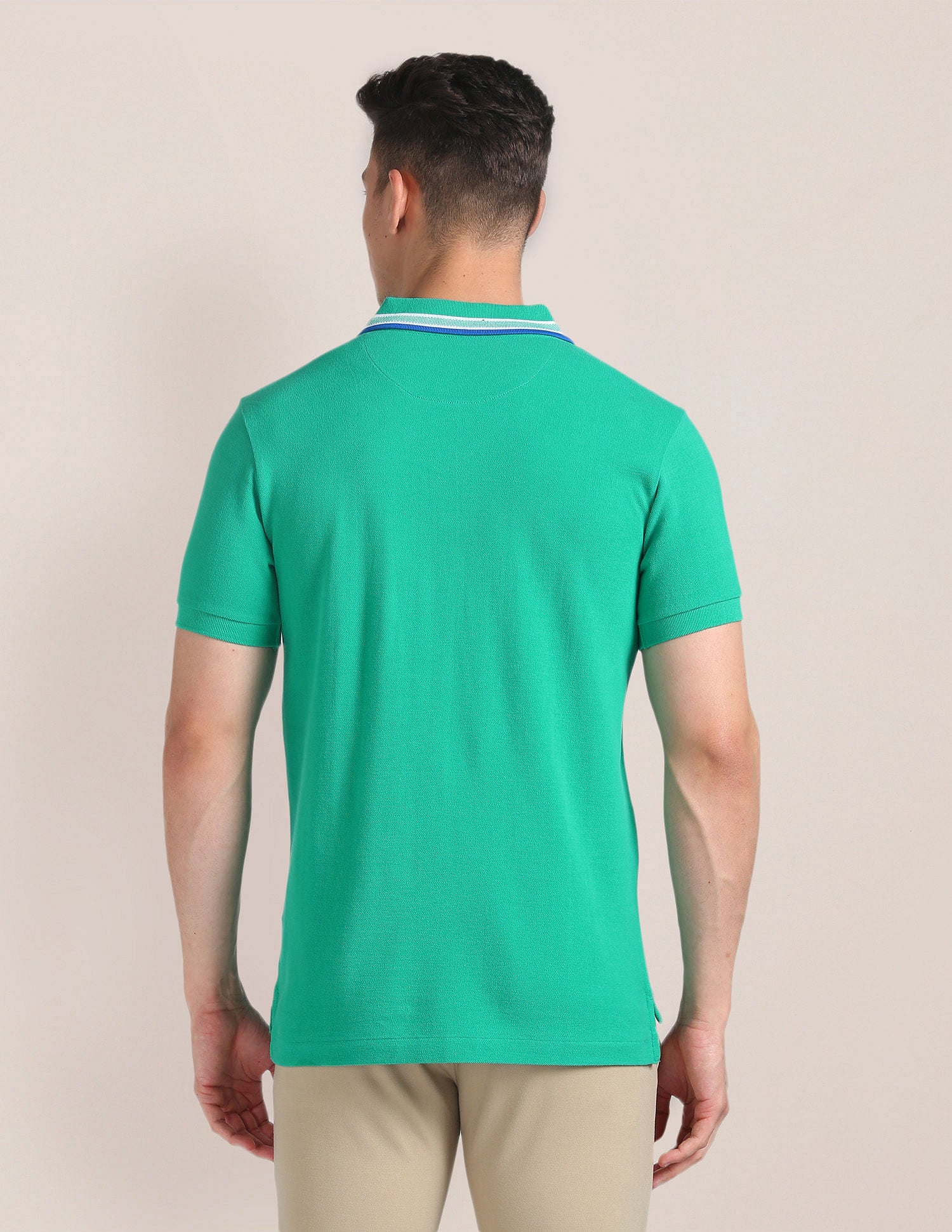 Horizontal Stripe Slim Polo Shirt Green - U.S. Polo Assn. India | Large